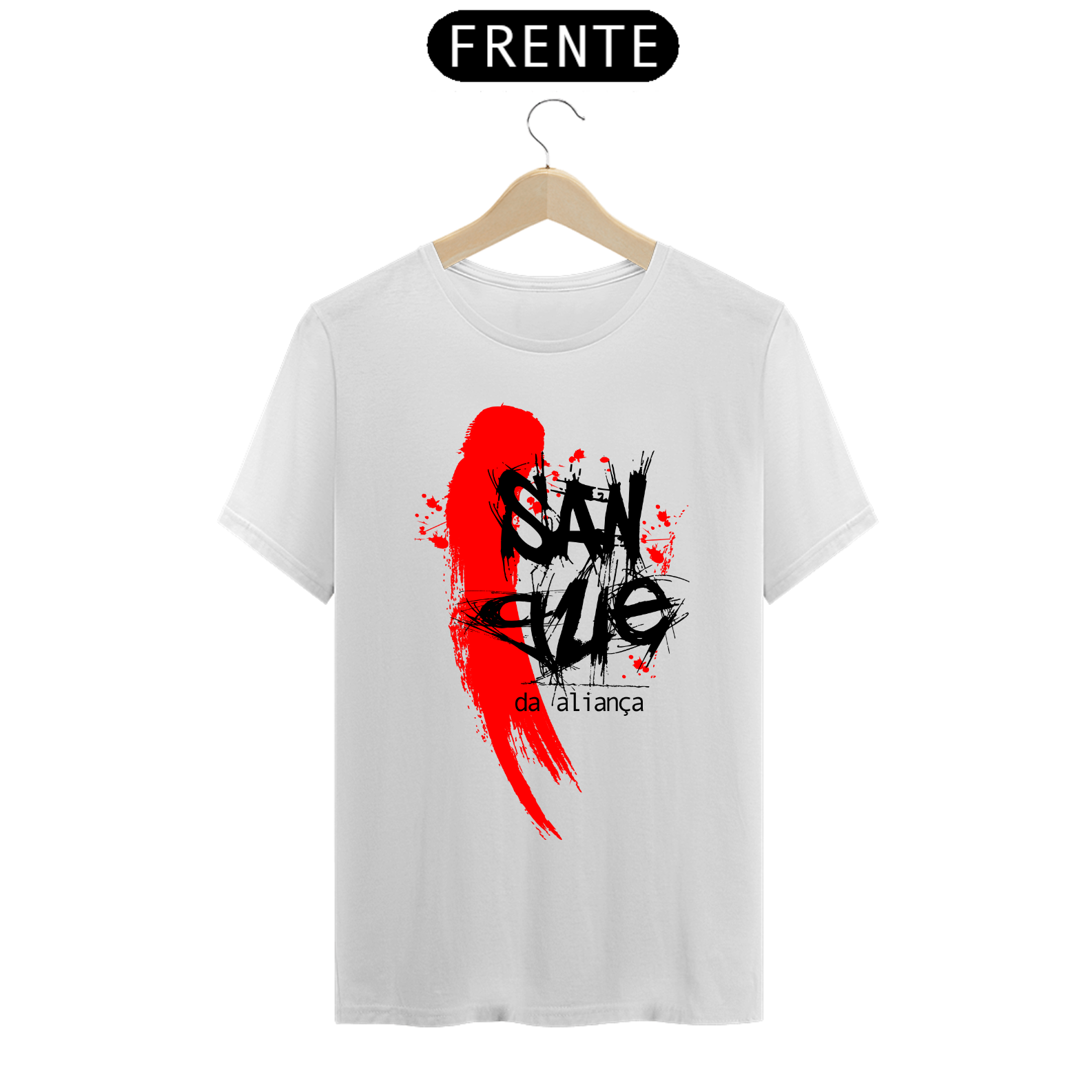 Camiseta masculina básica - sangue da aliança - arte preta 