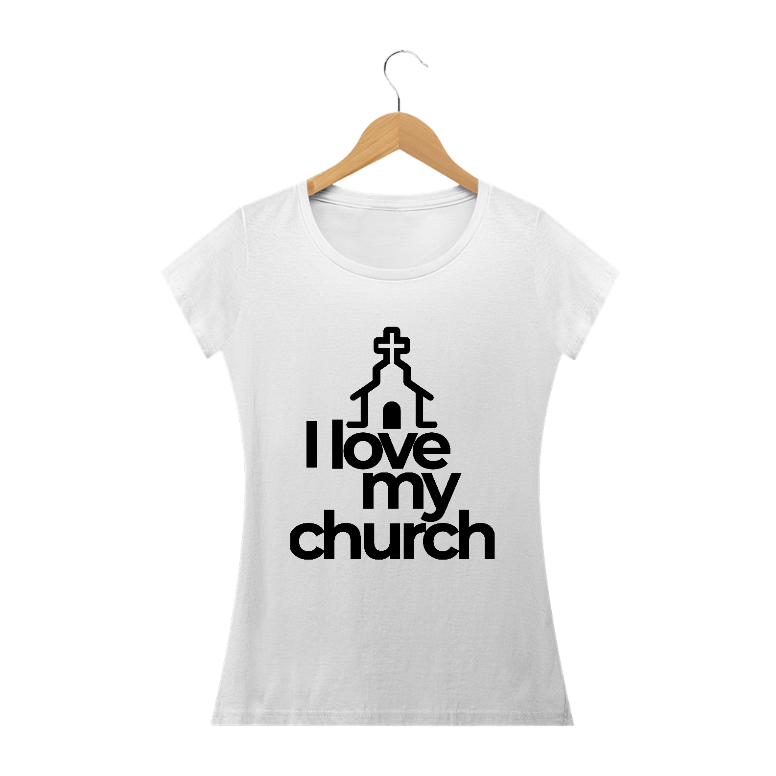 Camiseta feminina básica - i love my church