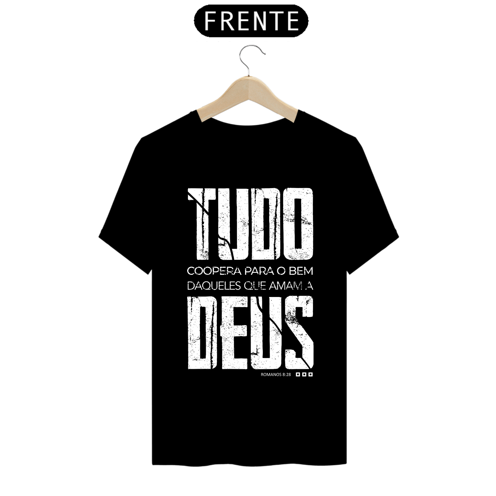 Camiseta masculina básica - Tudo coopera para o bem - arte branca