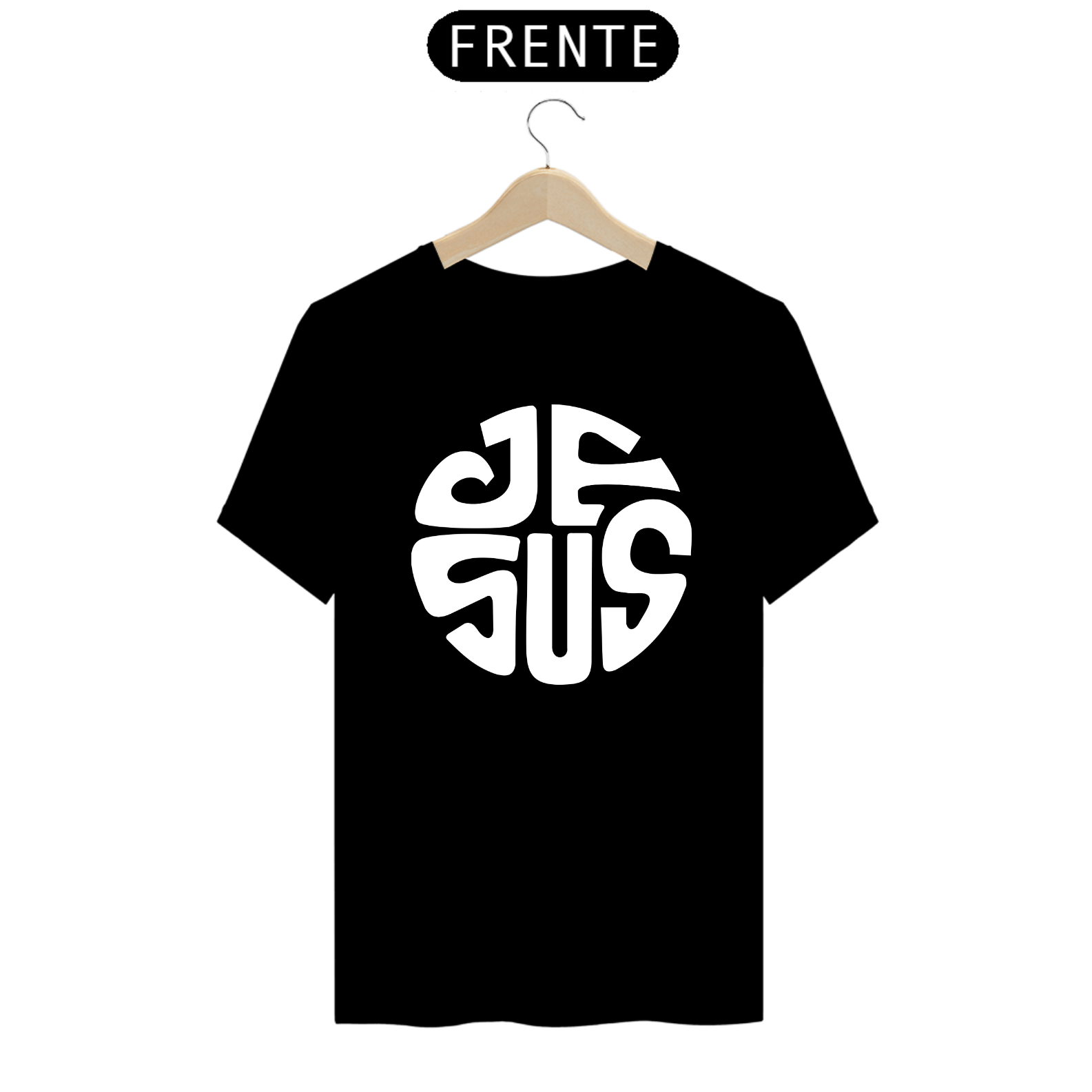 Camiseta masculina básica - Jesus - arte branca