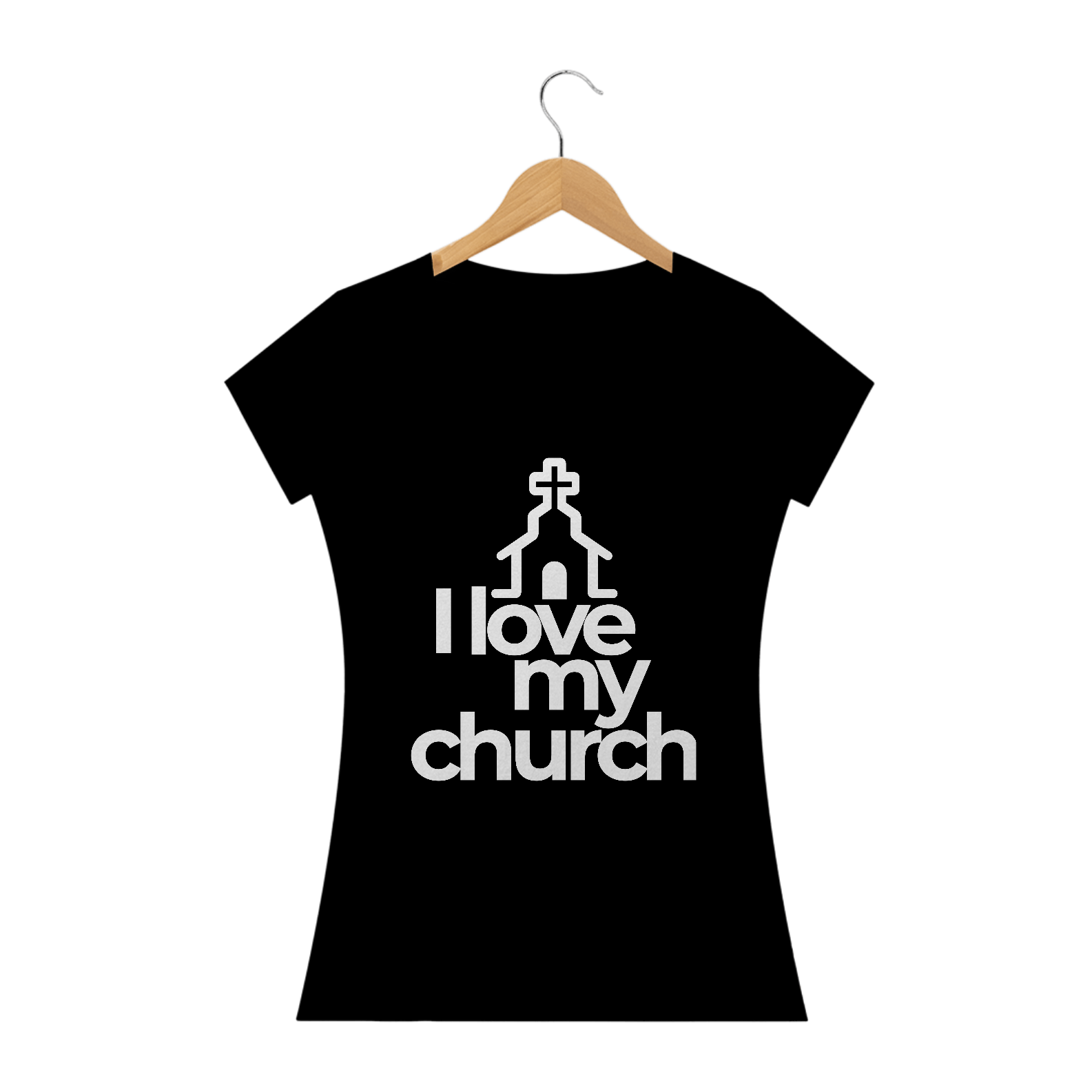 Camiseta feminina básica - i love my church