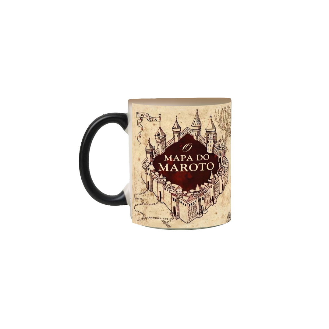 Caneca Mágica Mapa do Maroto Harry Potter