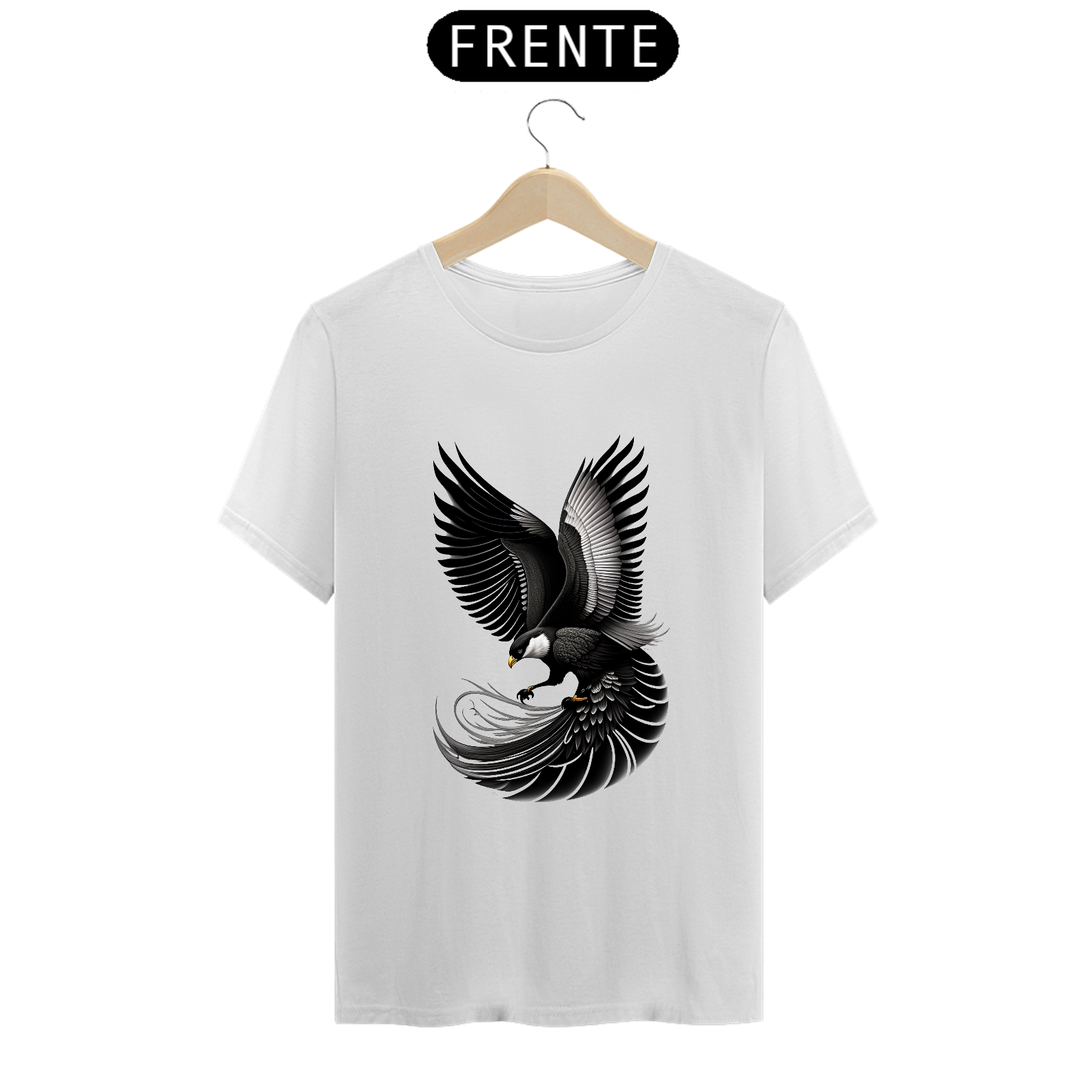 Nome do produto: Desenho em estilo preto e branco de uma águia de cauda em cunha , detalhes intrincados , estilo temperamental e realista