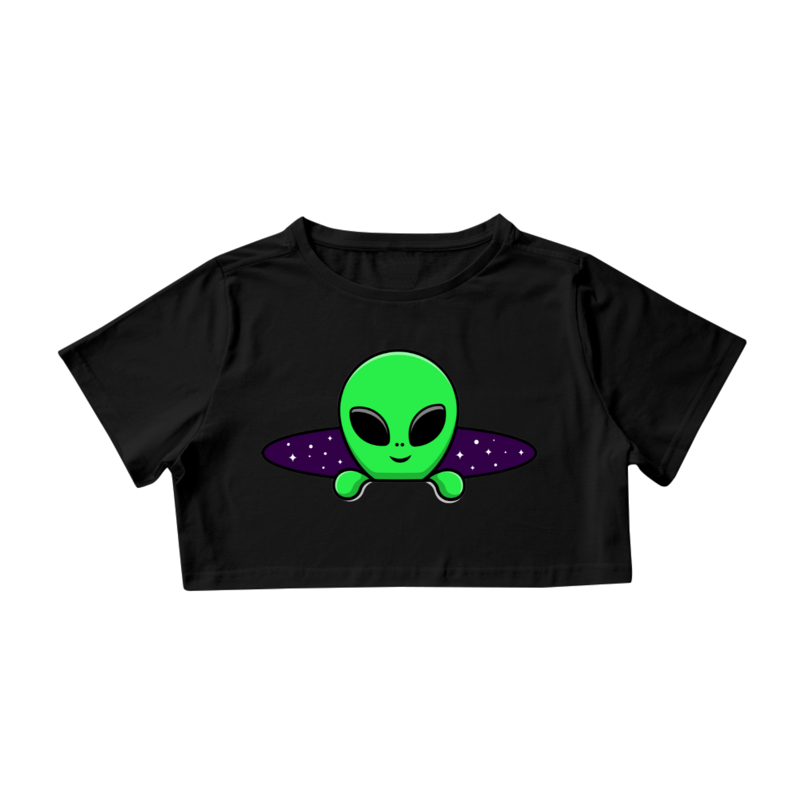 Camisa Cropped Invasão Alien