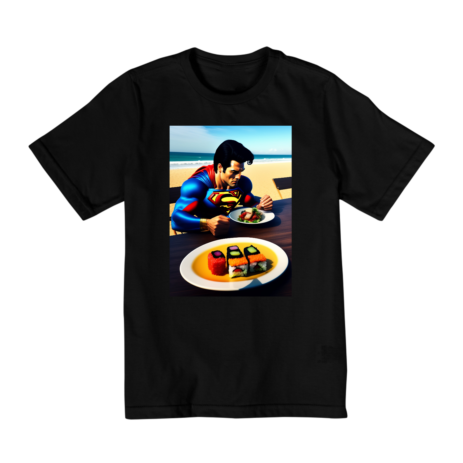 Nome do produto  T-Shirt Superman Sushi