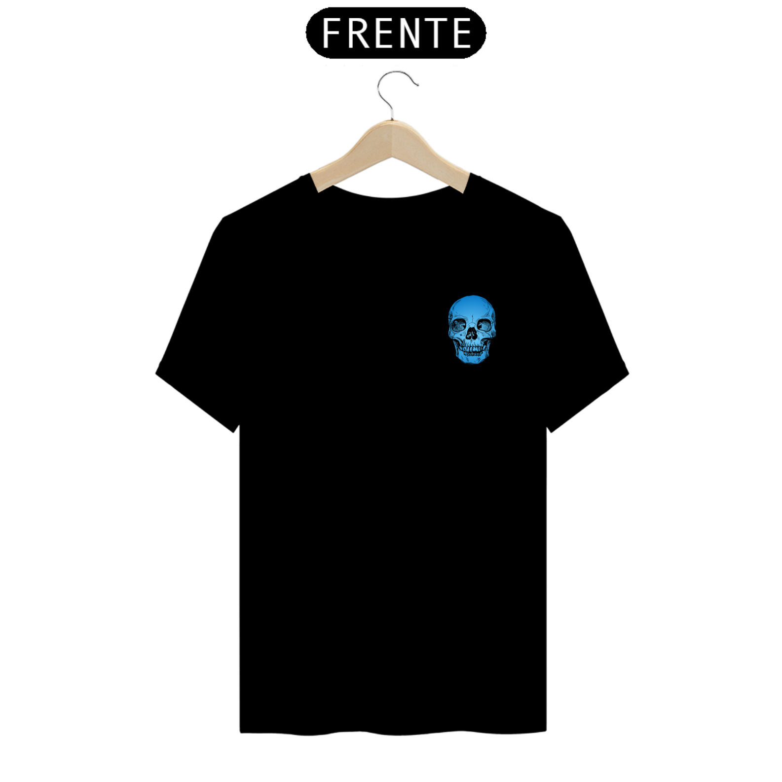 camiseta caveira azul 