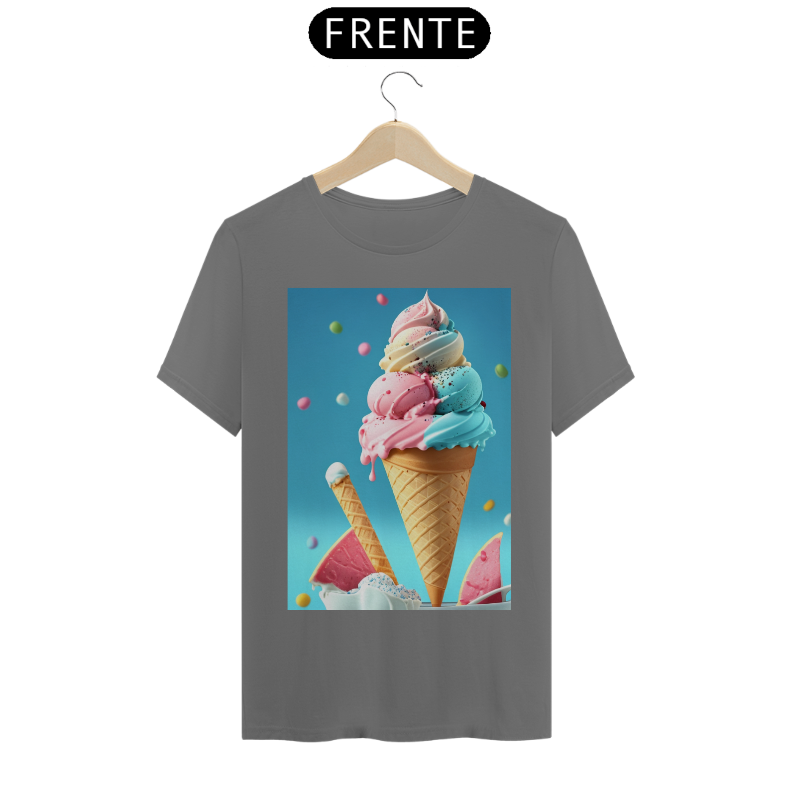 camisa de um belo sorvete