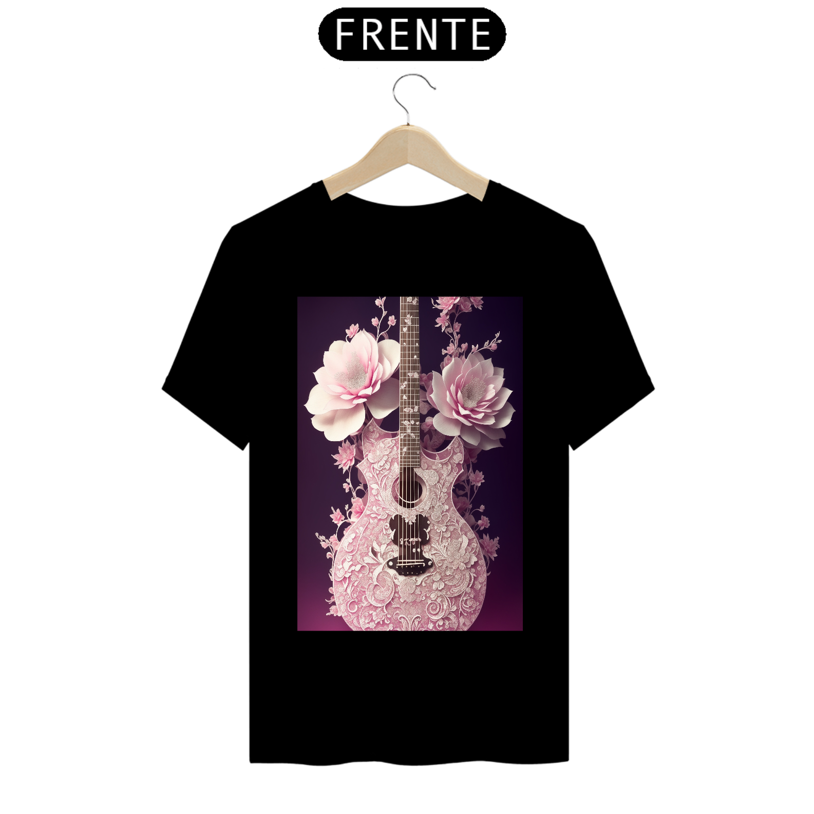 camisa com violão florado