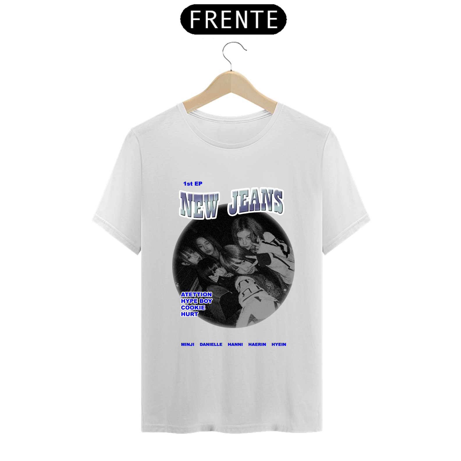 Nome do produto: Camiseta Unissex de grupo de K-Pop NEW JEANS