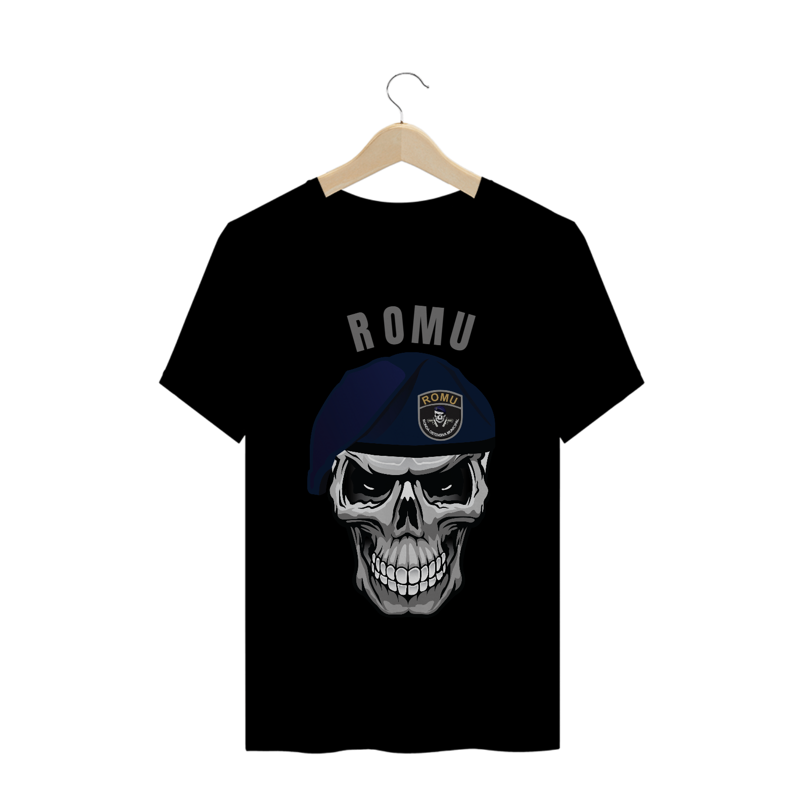 Camiseta Caveira ROMU Escrita