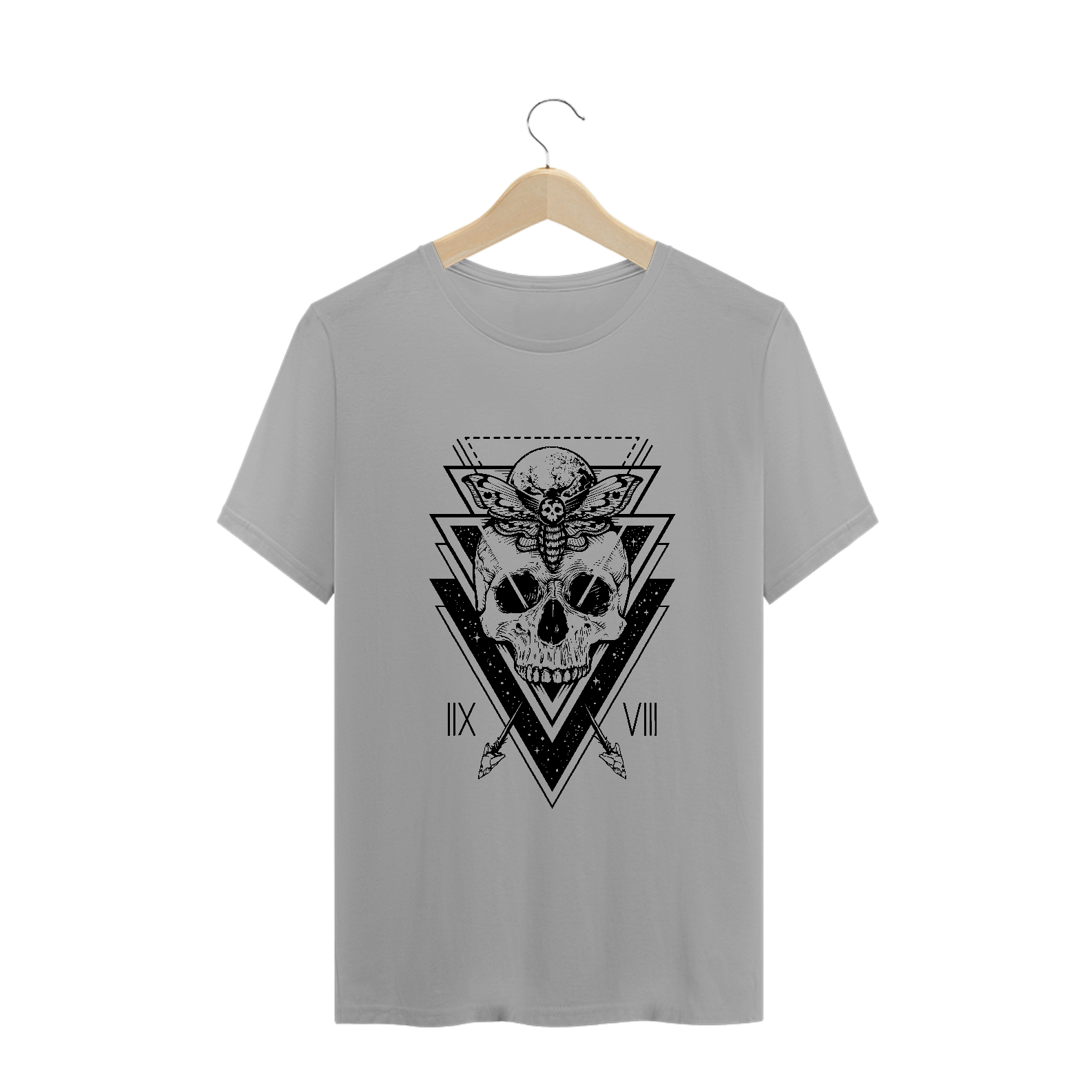 Skull triangles (camiseta branca ou cinza)