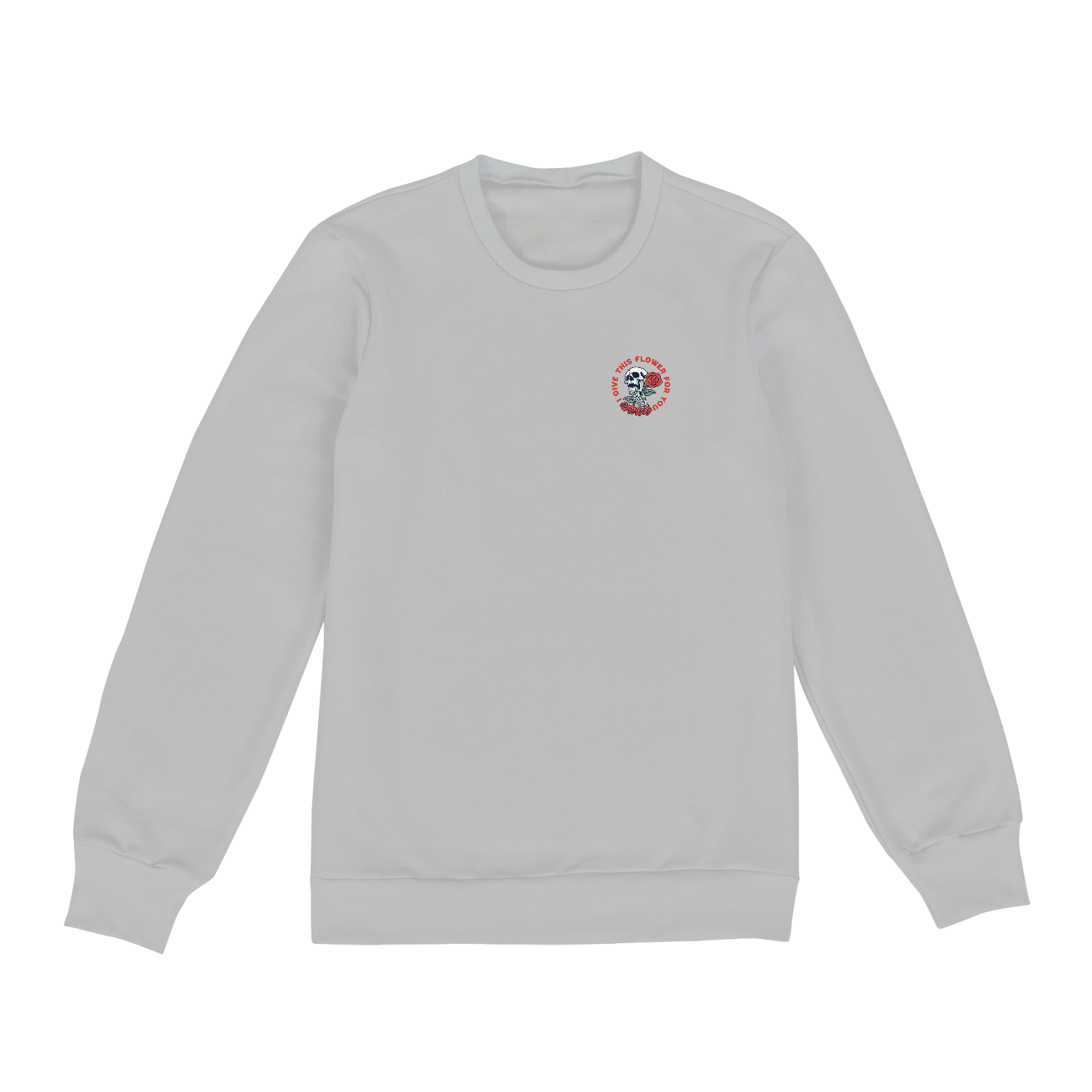Flores & Caveira (moletom unissex cinza ou branco)