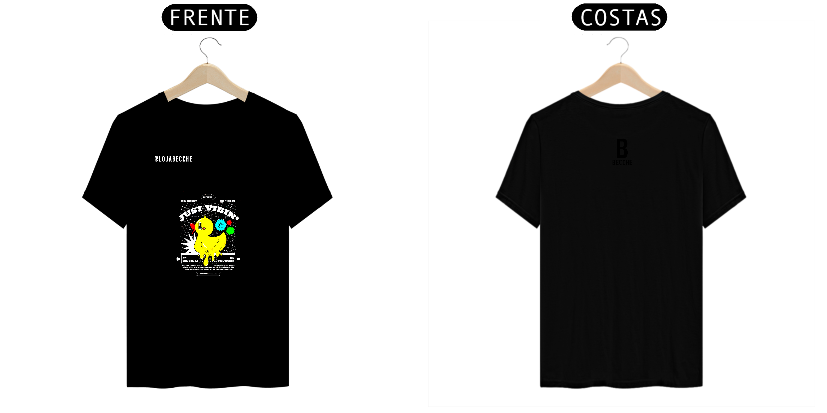 Camiseta Algodão (preto ou branco) | Just Vibing