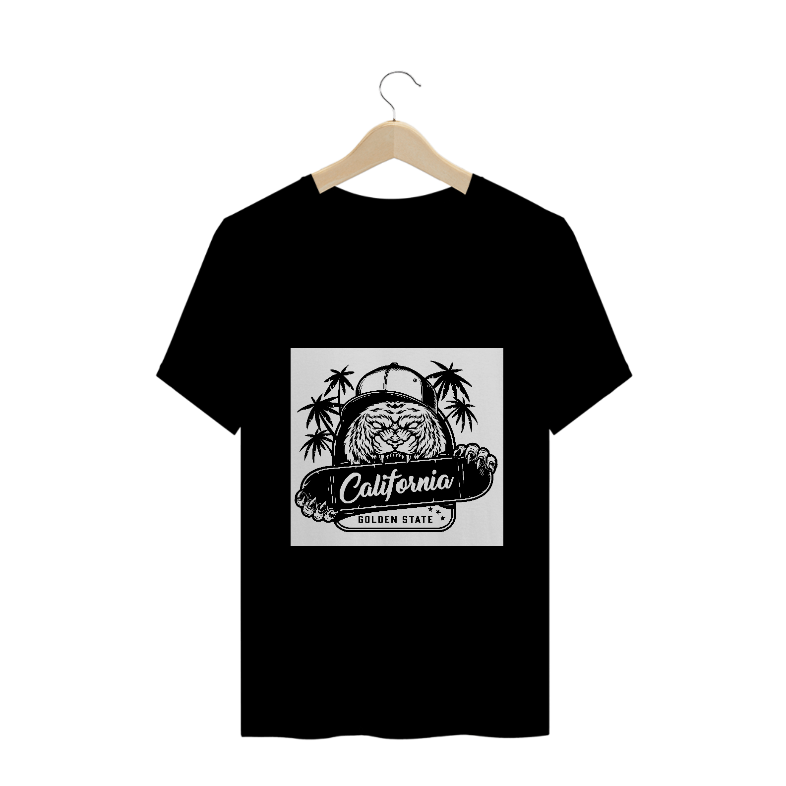 Urso Skatista California (camiseta branca)