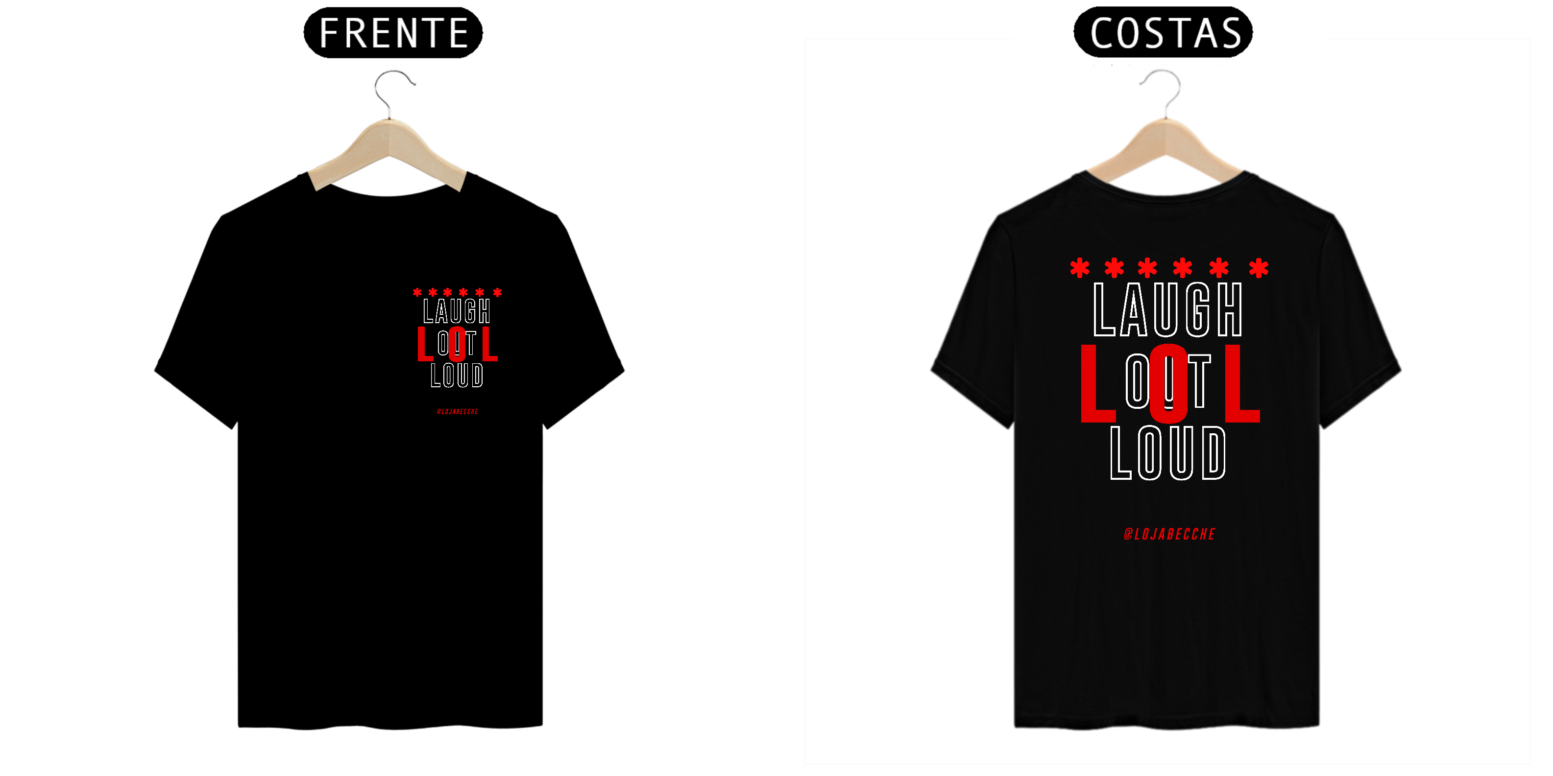 L  O  L   | CAMISETA PRETA EXCLUSIVA @lojabecche