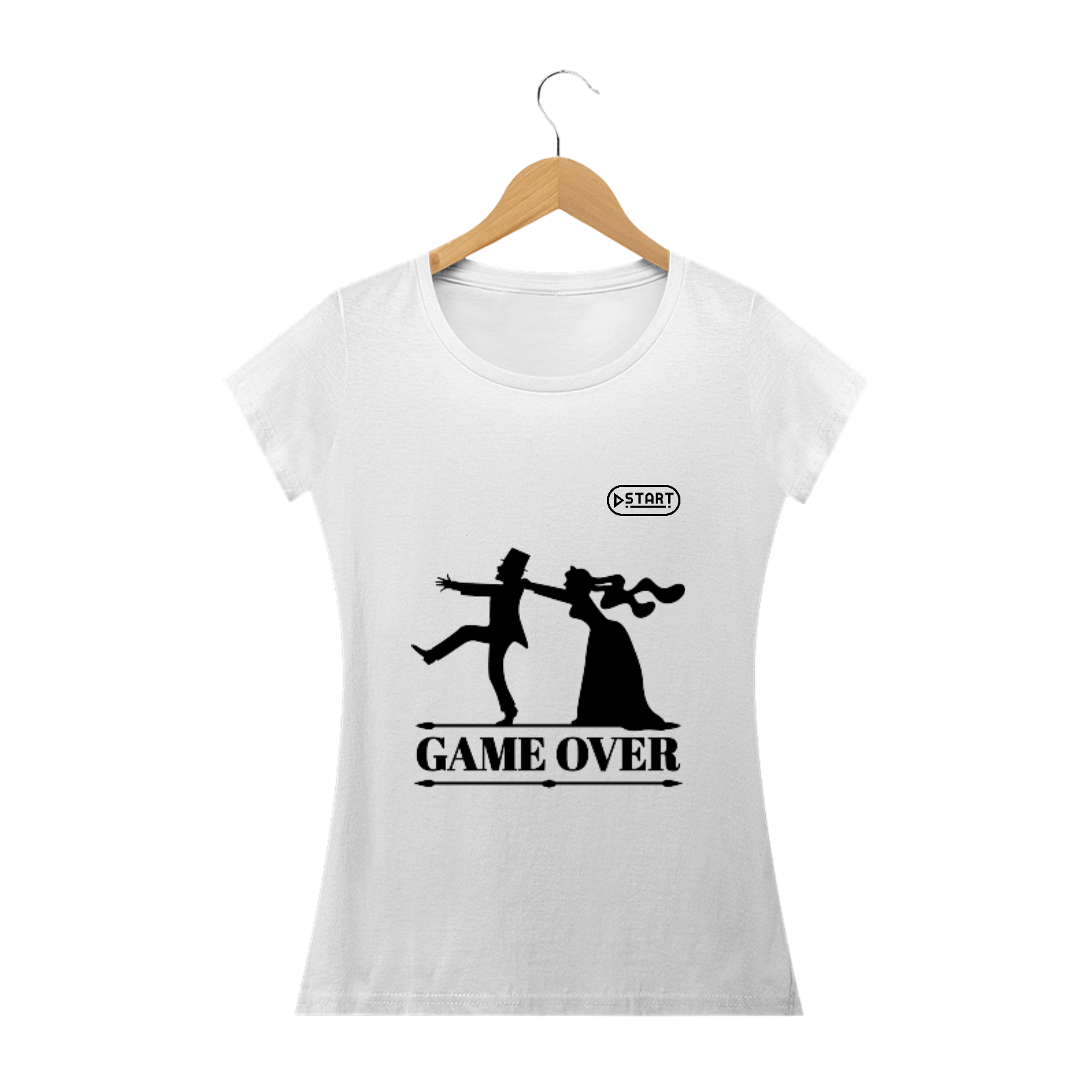 Nome do produto: Camisa Start - Game Over (Casamento)