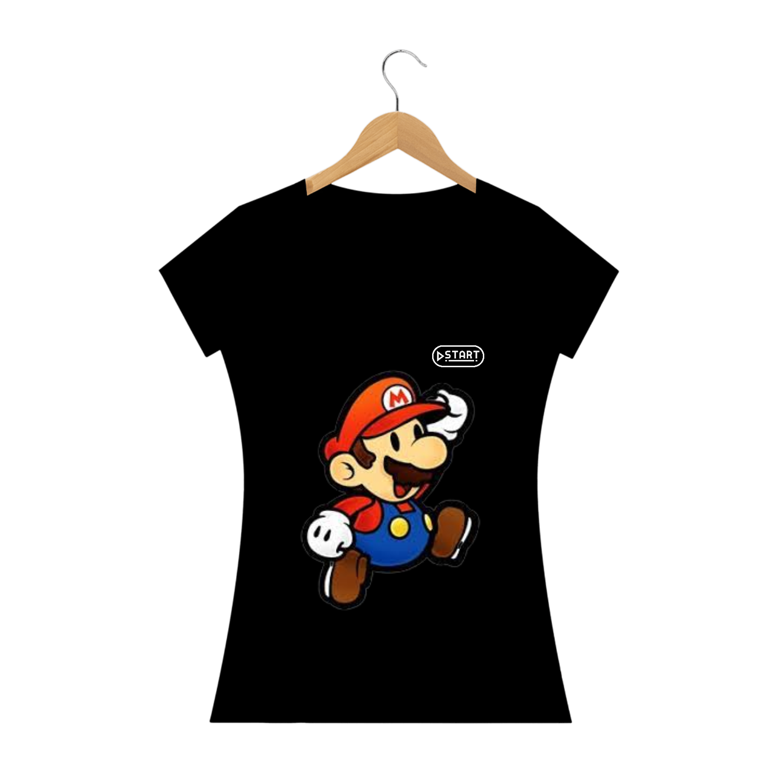 Camisa Start - Super Mario Preta