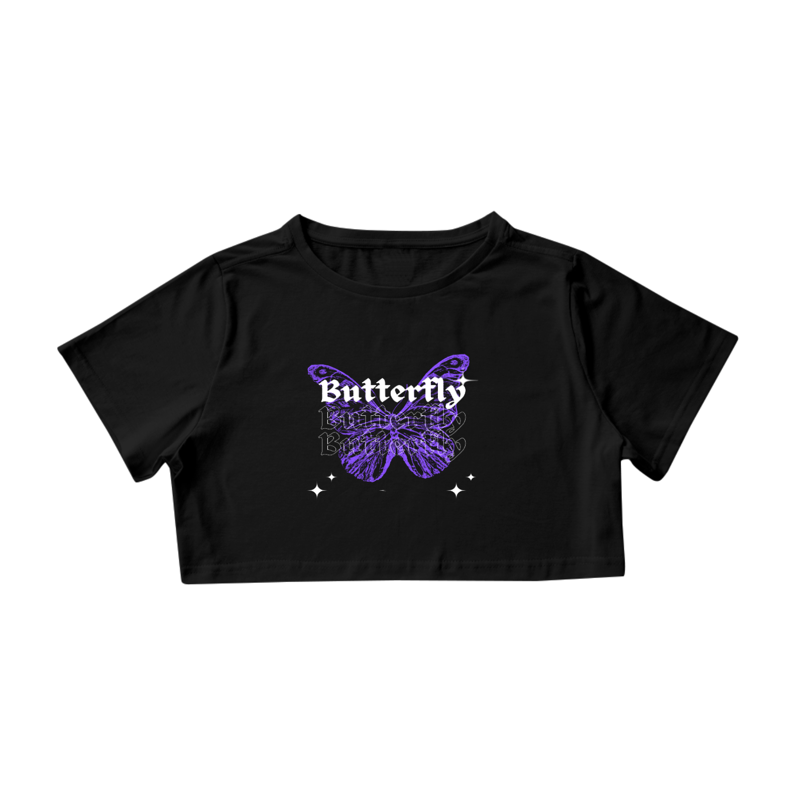Camiseta Feminina Crooped Butterfly