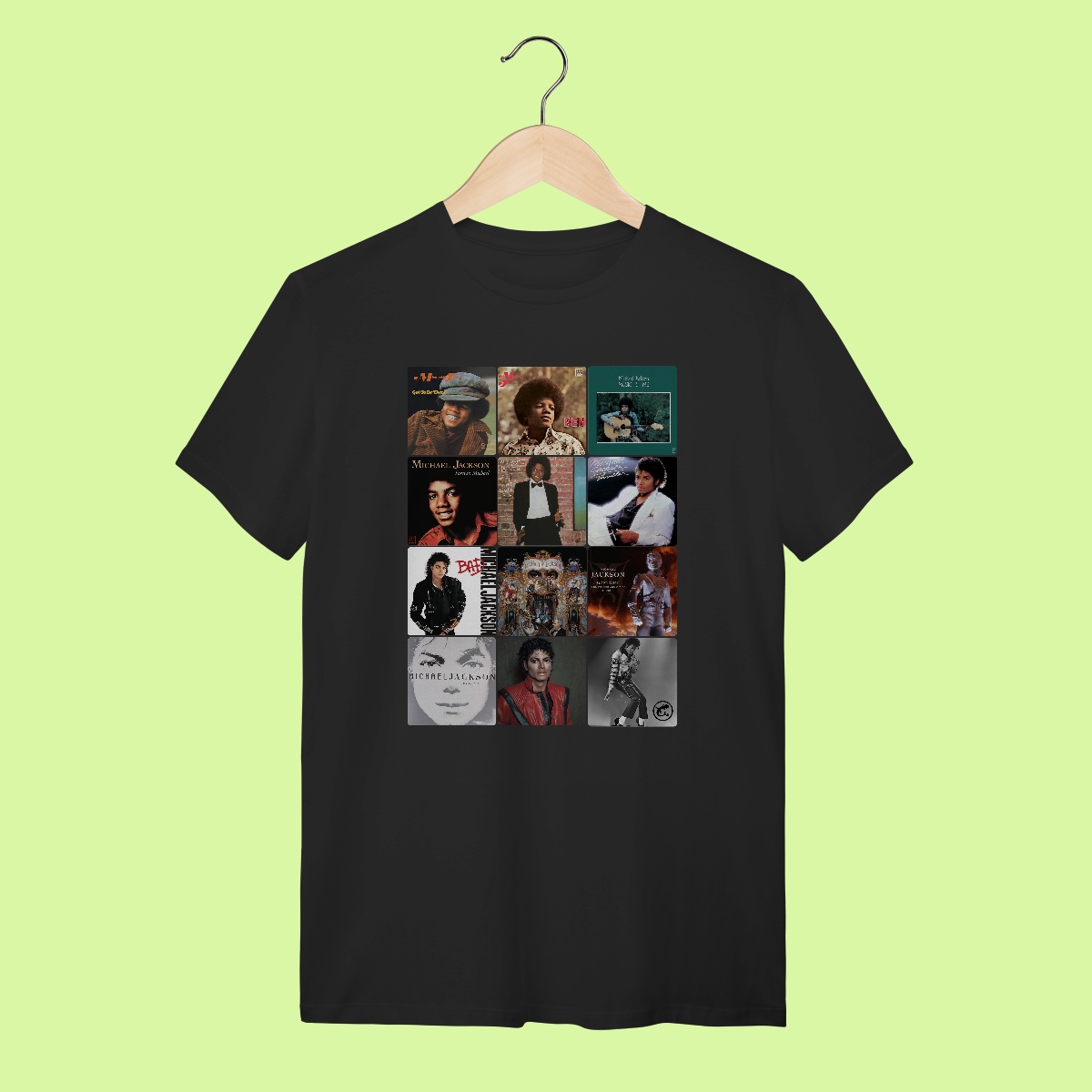 T-Shirt Quality Camiseta Michael Jackson - Discografia em Capitão