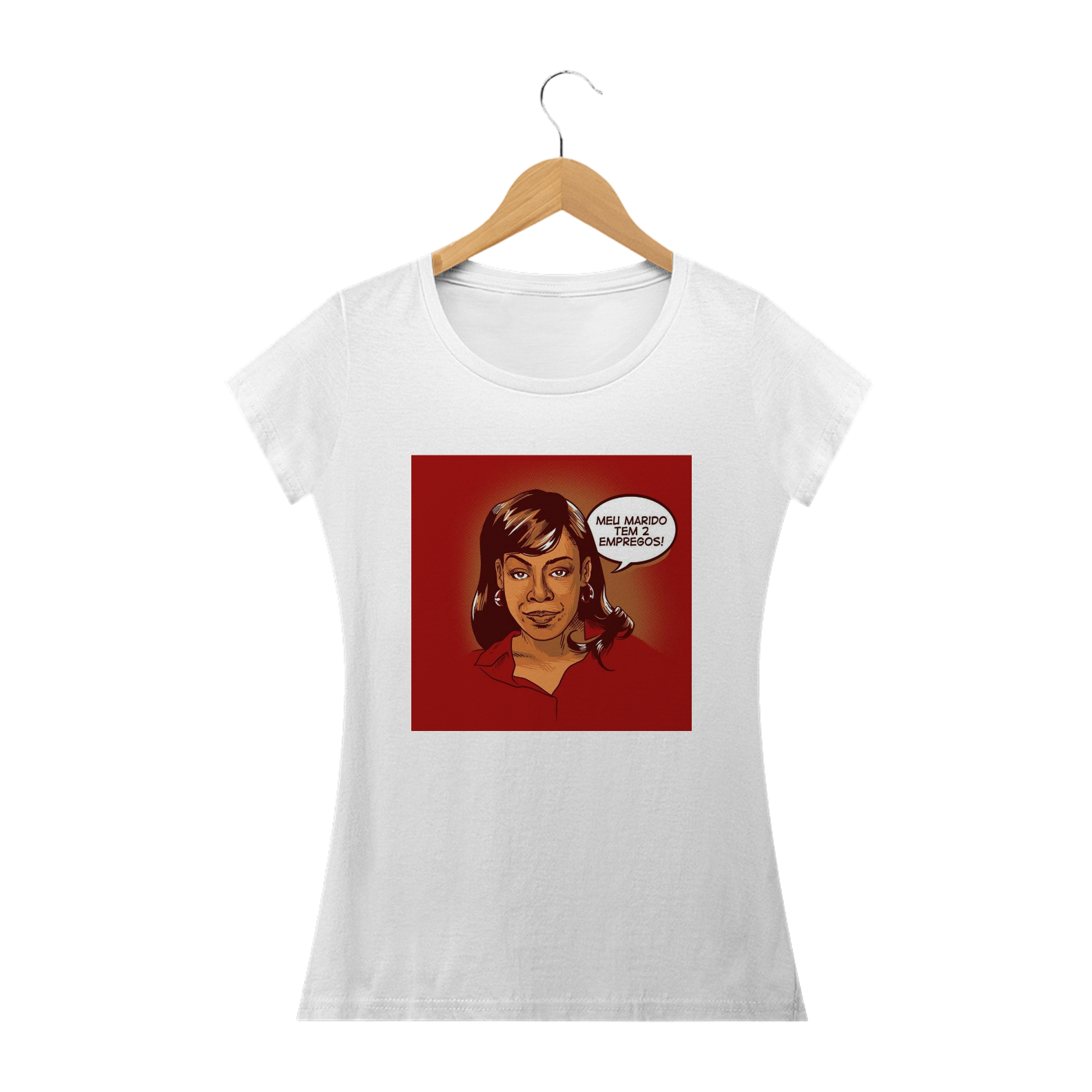 CAMISA BABYLOOK MEU MARIDO TEM 2 EMPREGOS