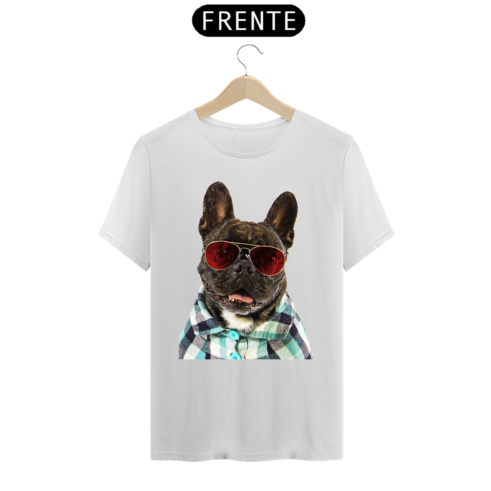 camiseta com Bul dog Frances