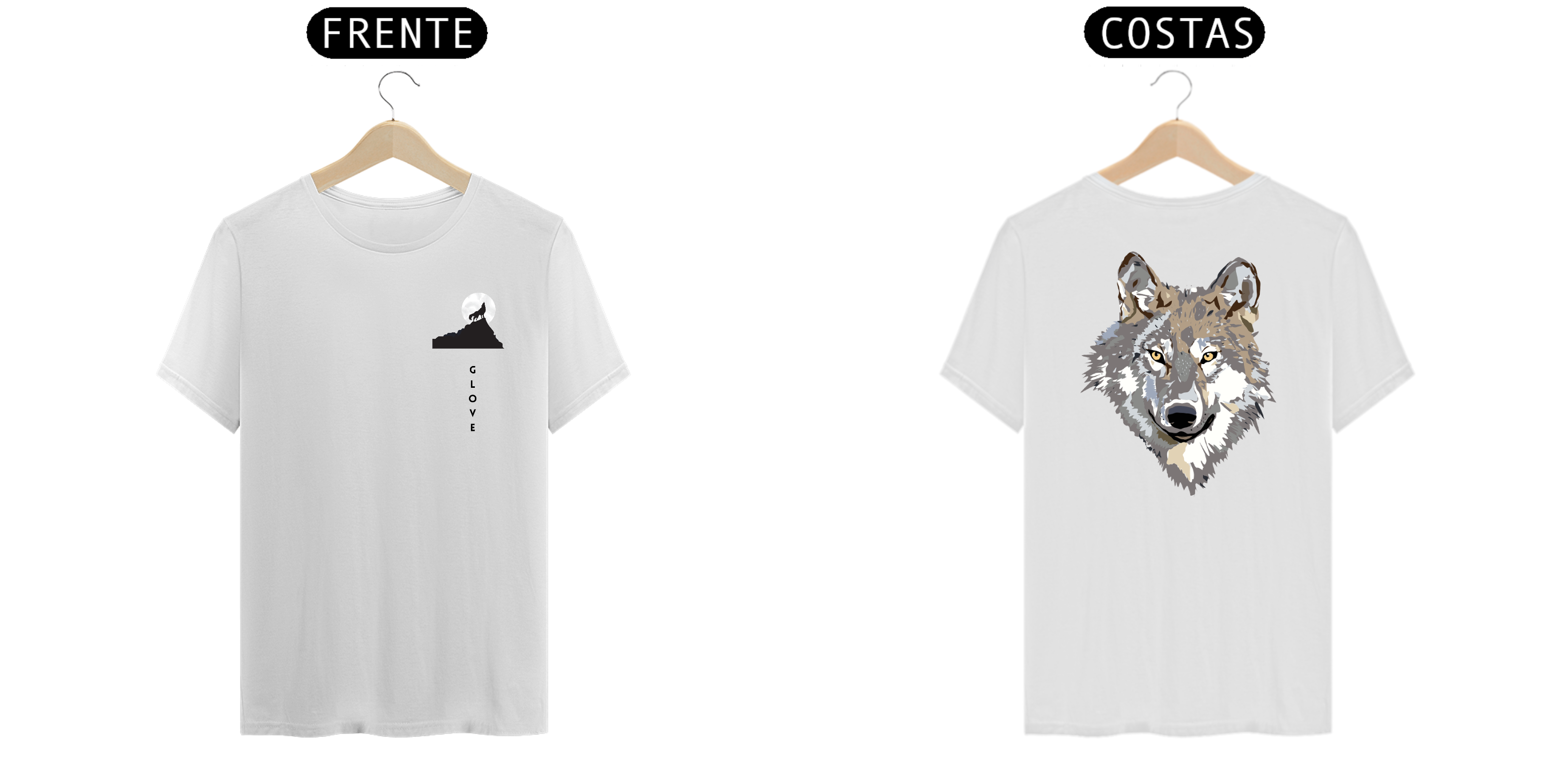 camisa lobo estampa costas