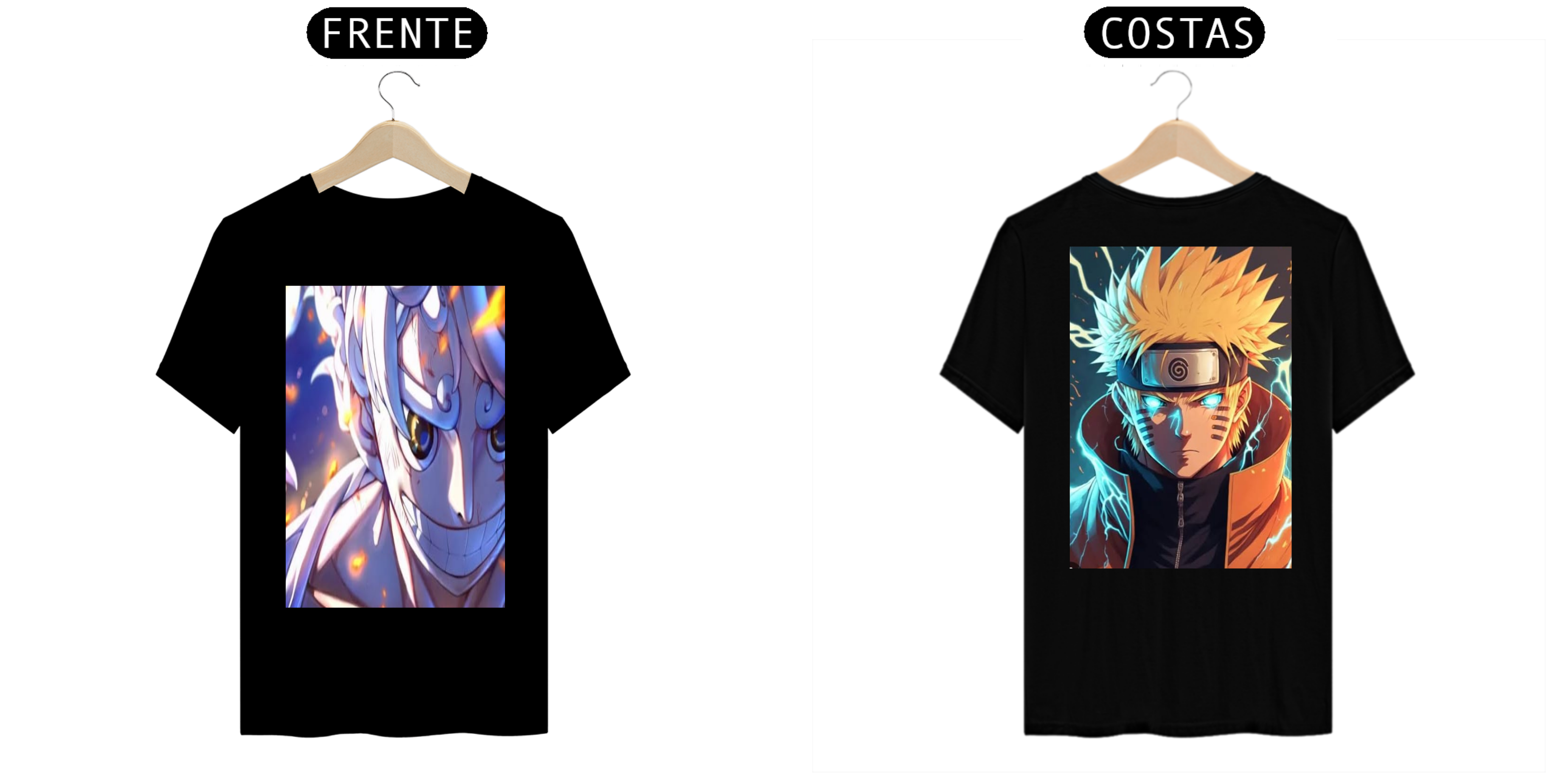 Nome do produto  Camisa Monkey D Luffy X Naruto Uzumaki