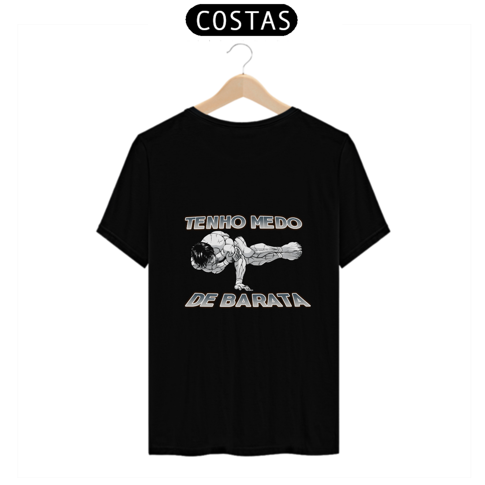 Nome do produto  TENHO MEDO DE BARATA - COSTAS