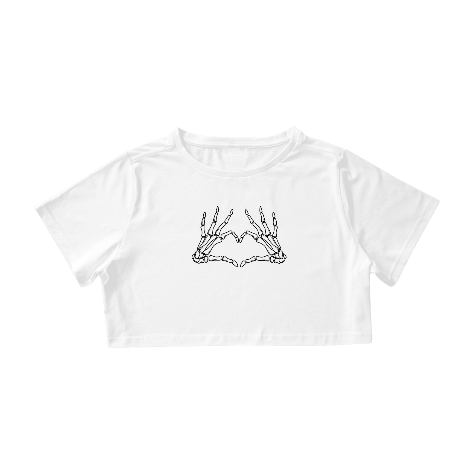 Camiseta Cropped Skeleton Heart Aesthetic