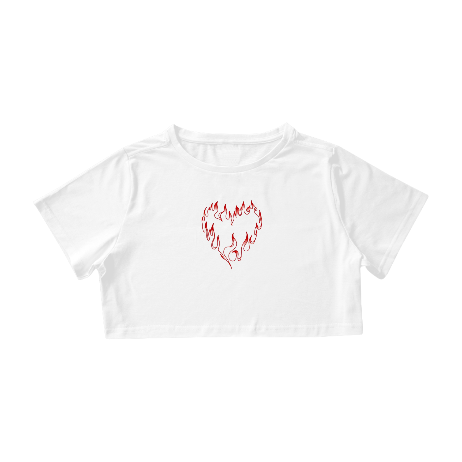 Camiseta Cropped Heart of Fire Aesthetic