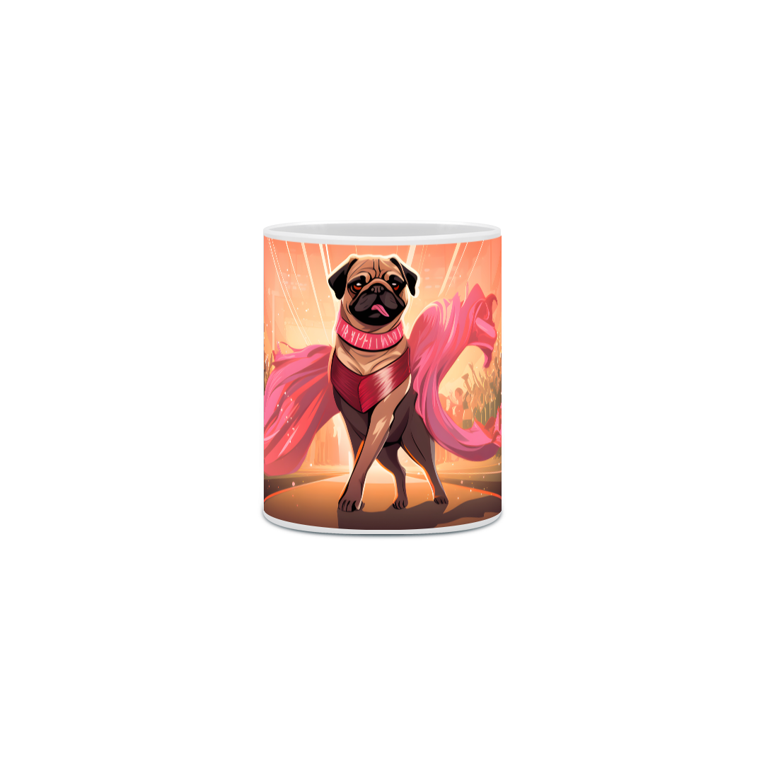 Nome do produto: Caneca Pug com Arte Digital - #Autenticidade 0024