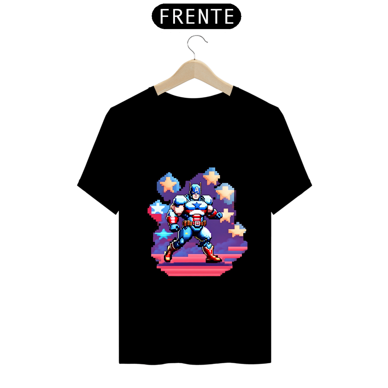 Nome do produto: T-shirt Capitão América 16bits
