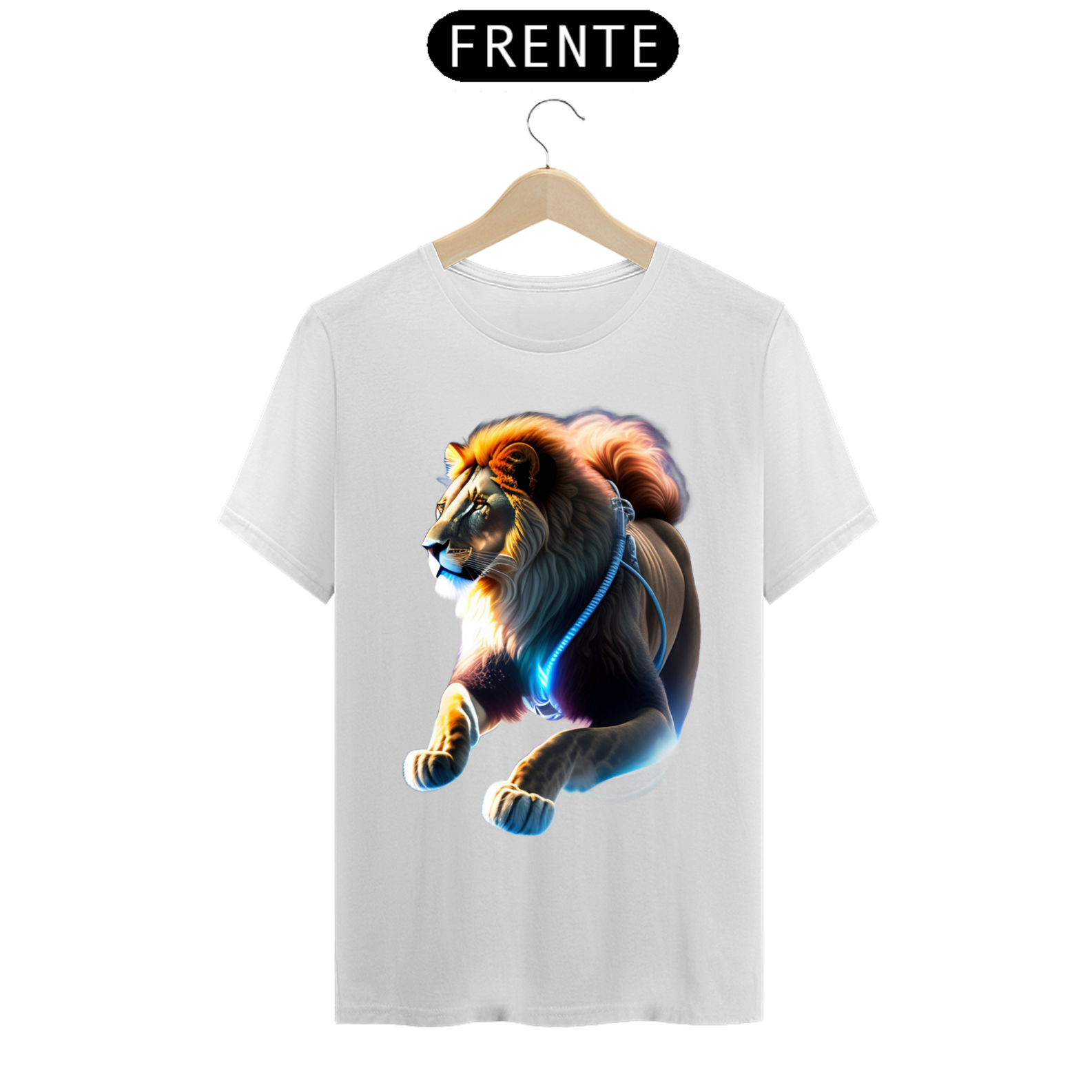 Nome do produto: Camiseta Leão Azul