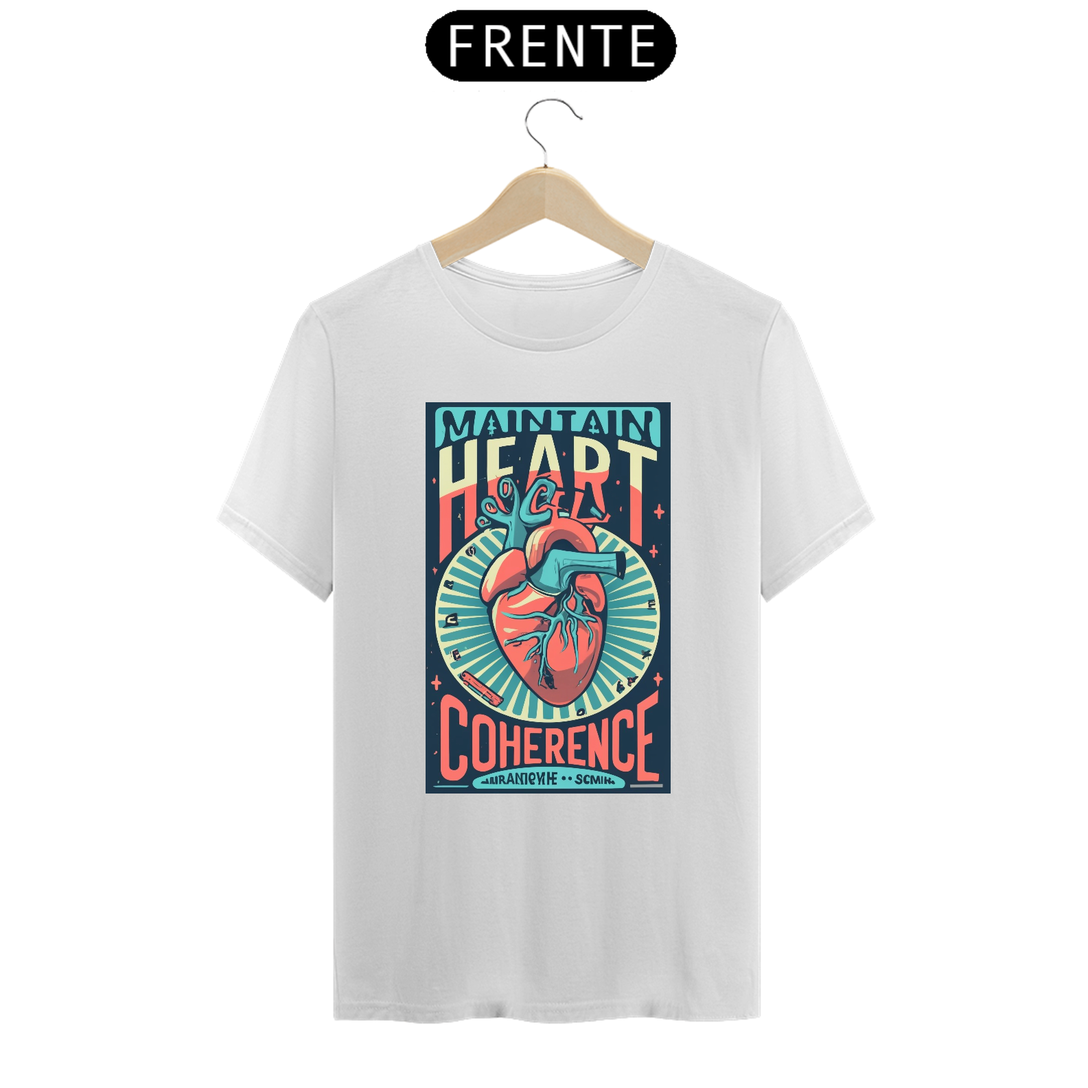 Camiseta B&W Meditação Heart Coherence