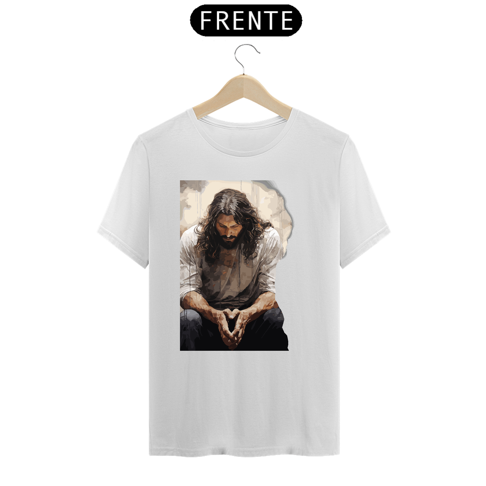 Camiseta B&W Meditando com Jesus