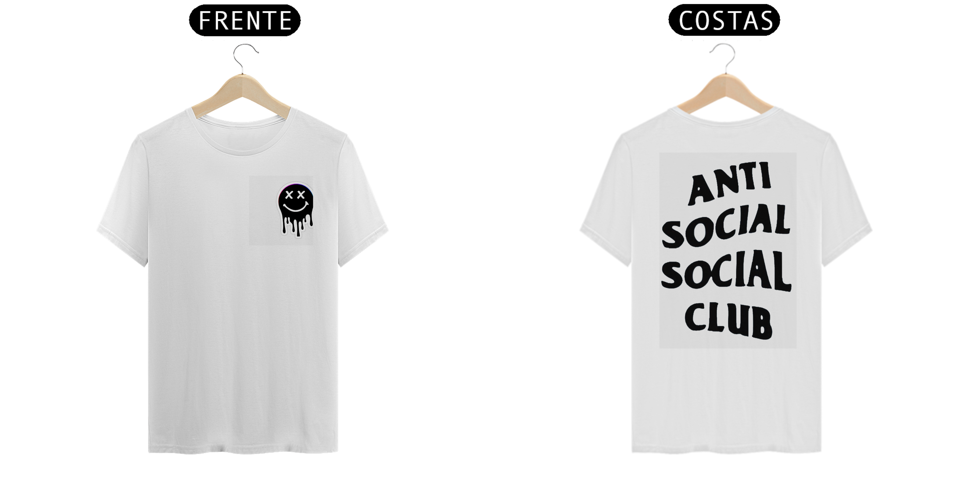 Blusa masculina Branca Sorriso Smile Derretendo camiseta estampada em tecido de algodao