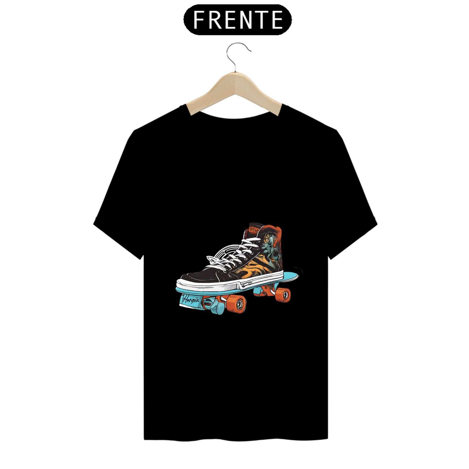 Camiseta Skateboarding Harpia Preto e Branca