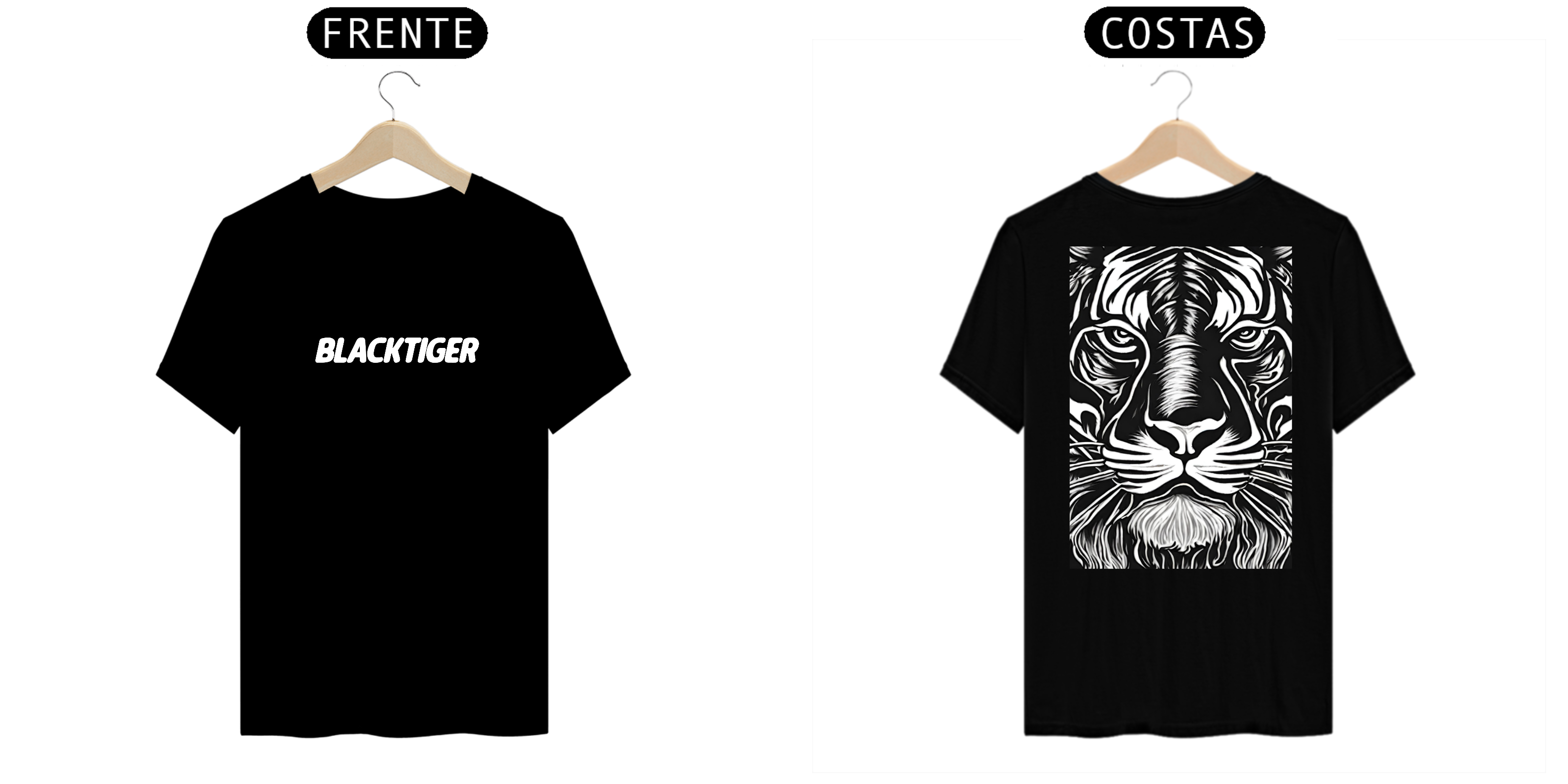 Camisa Black Tiger Tigre nas costas