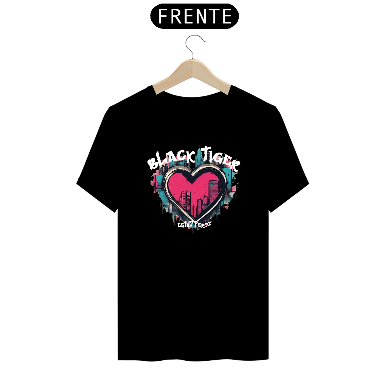 Camiseta Black Tiger Prime Heart Estilo Feroz