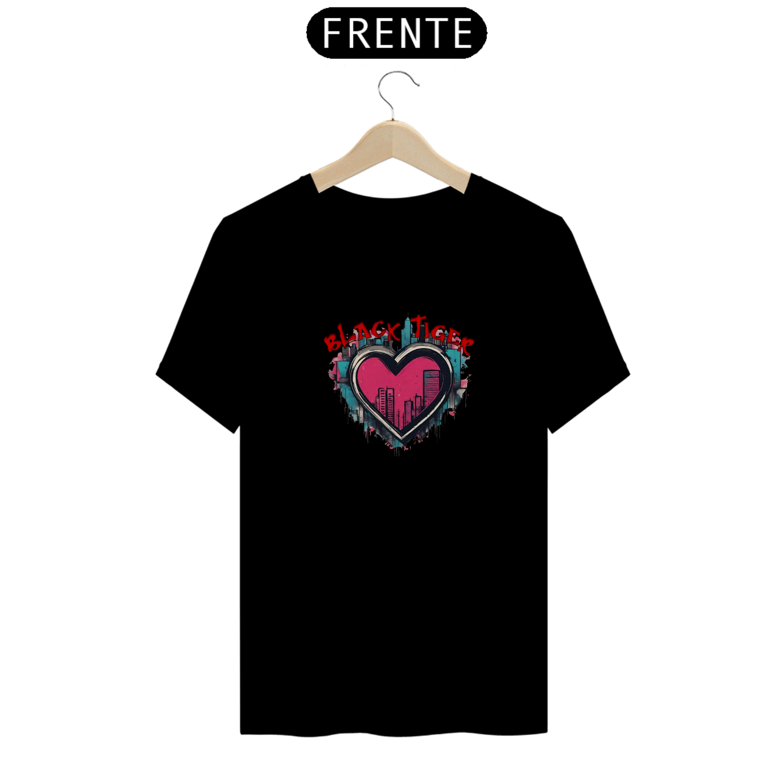 Camiseta Black Tiger Heart Cores