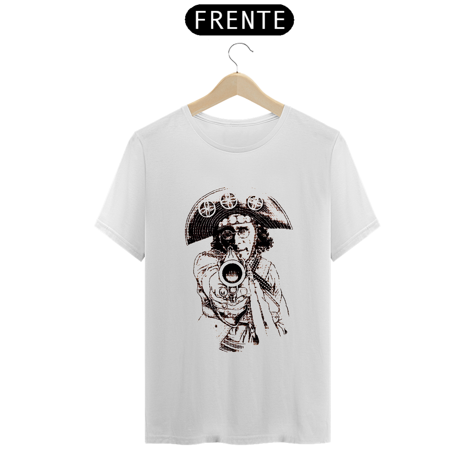 T-Shirt Lampiao art black white