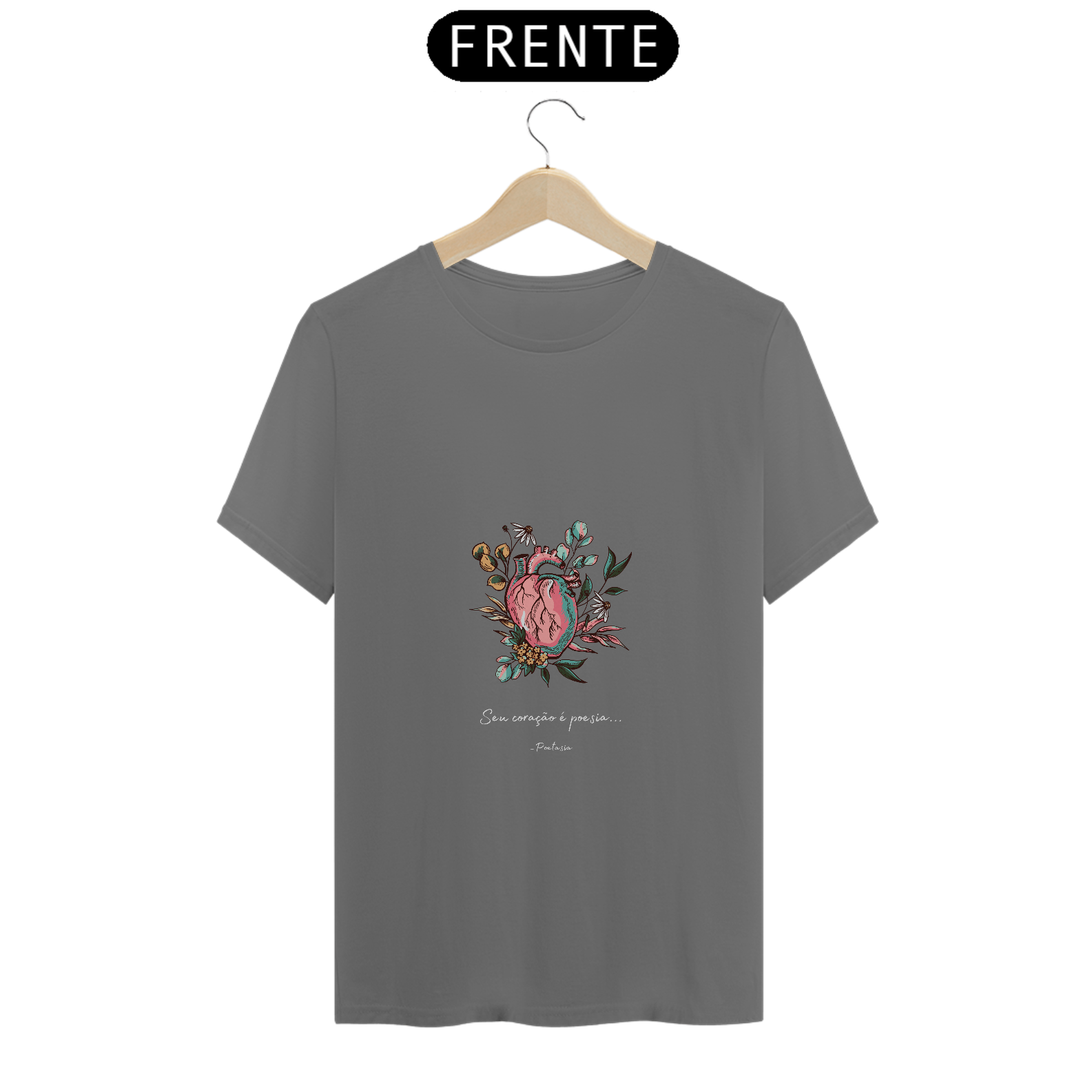 Seu coração é poesia - T-shirt estonada