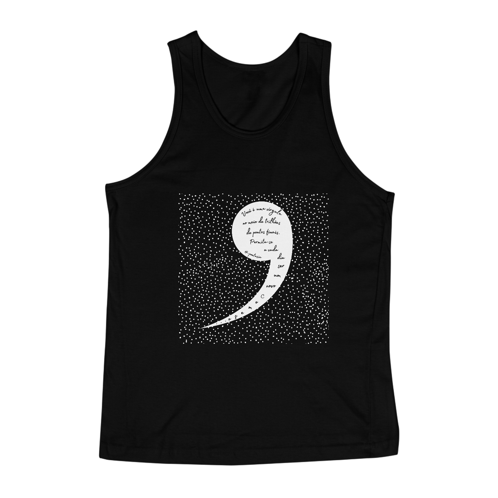 Regata - Você é uma vírgula - Preta 