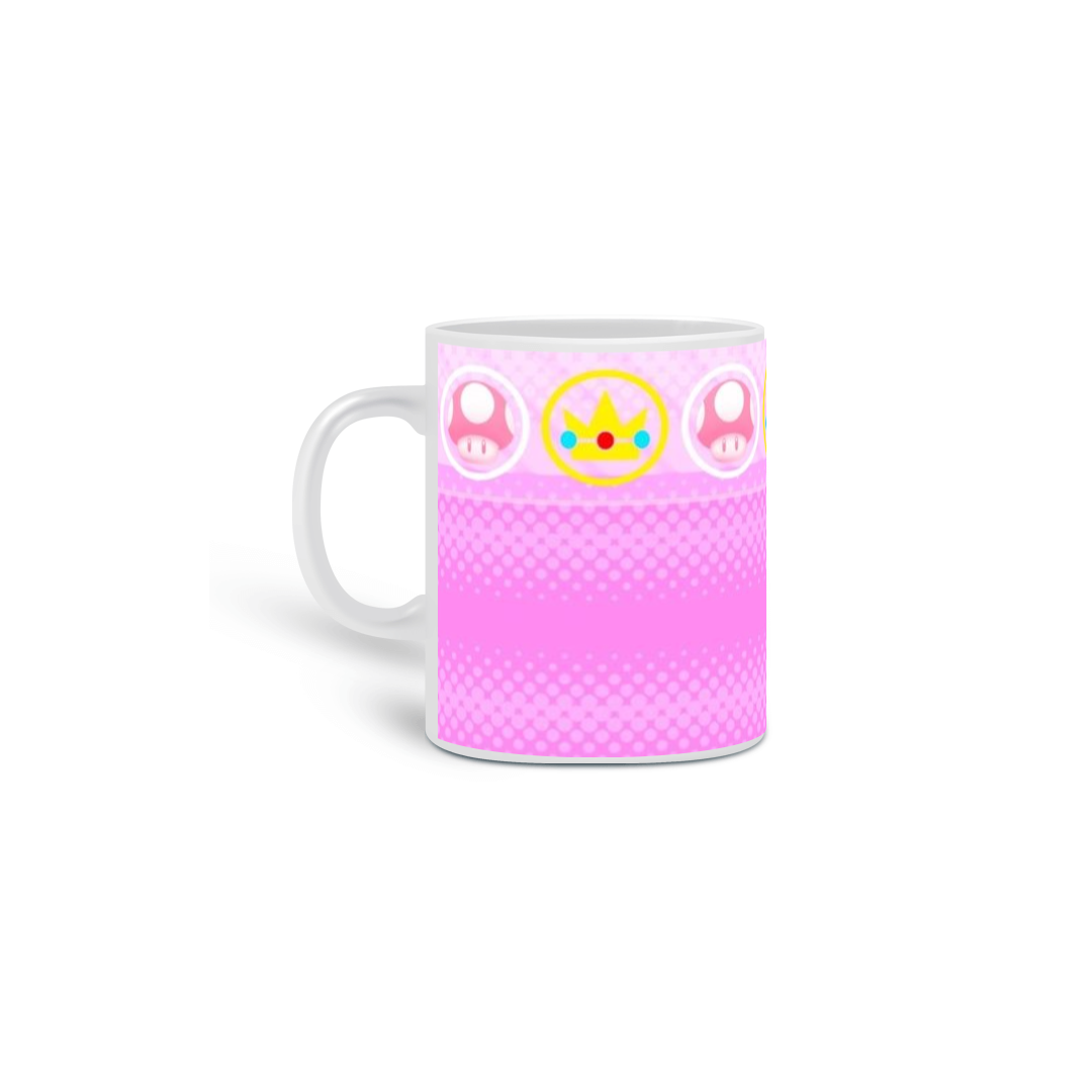 Caneca da princesa Peach do super mario