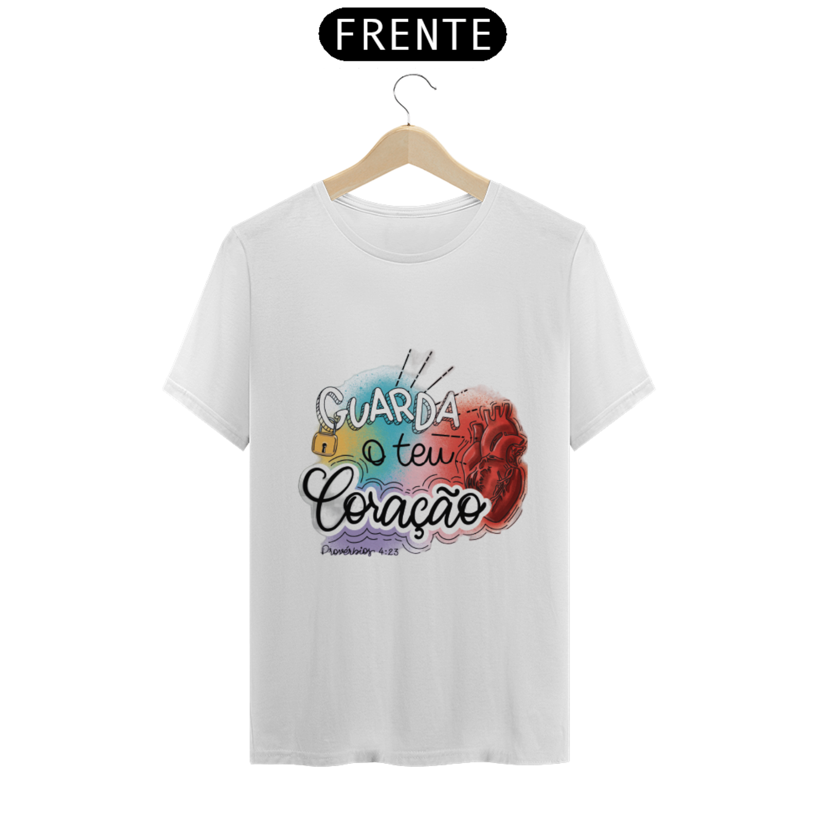 Nome do produto  Camisa gospel, ´´Guarda o teu coração´´ modelo 1