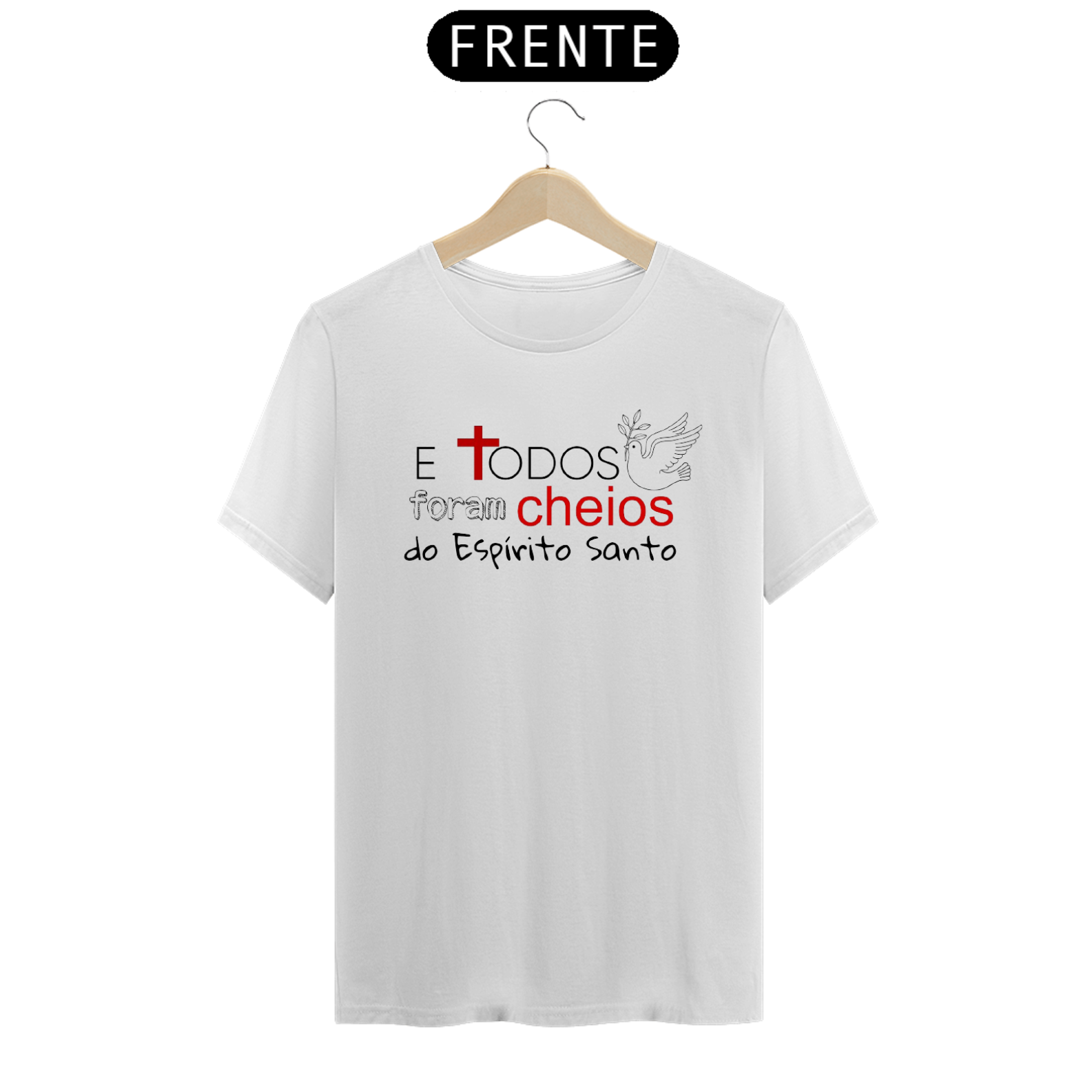 Nome do produto  Camisa gospel, ´´ E todos foram cheios do Espírito Santo´´