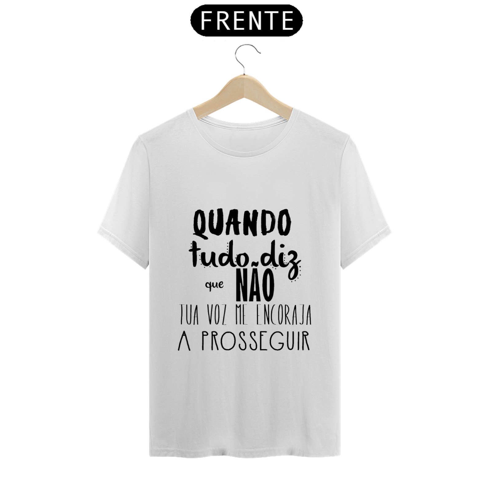 Nome do produto  Camisa gospel, ``Tua voz me encoraja´´