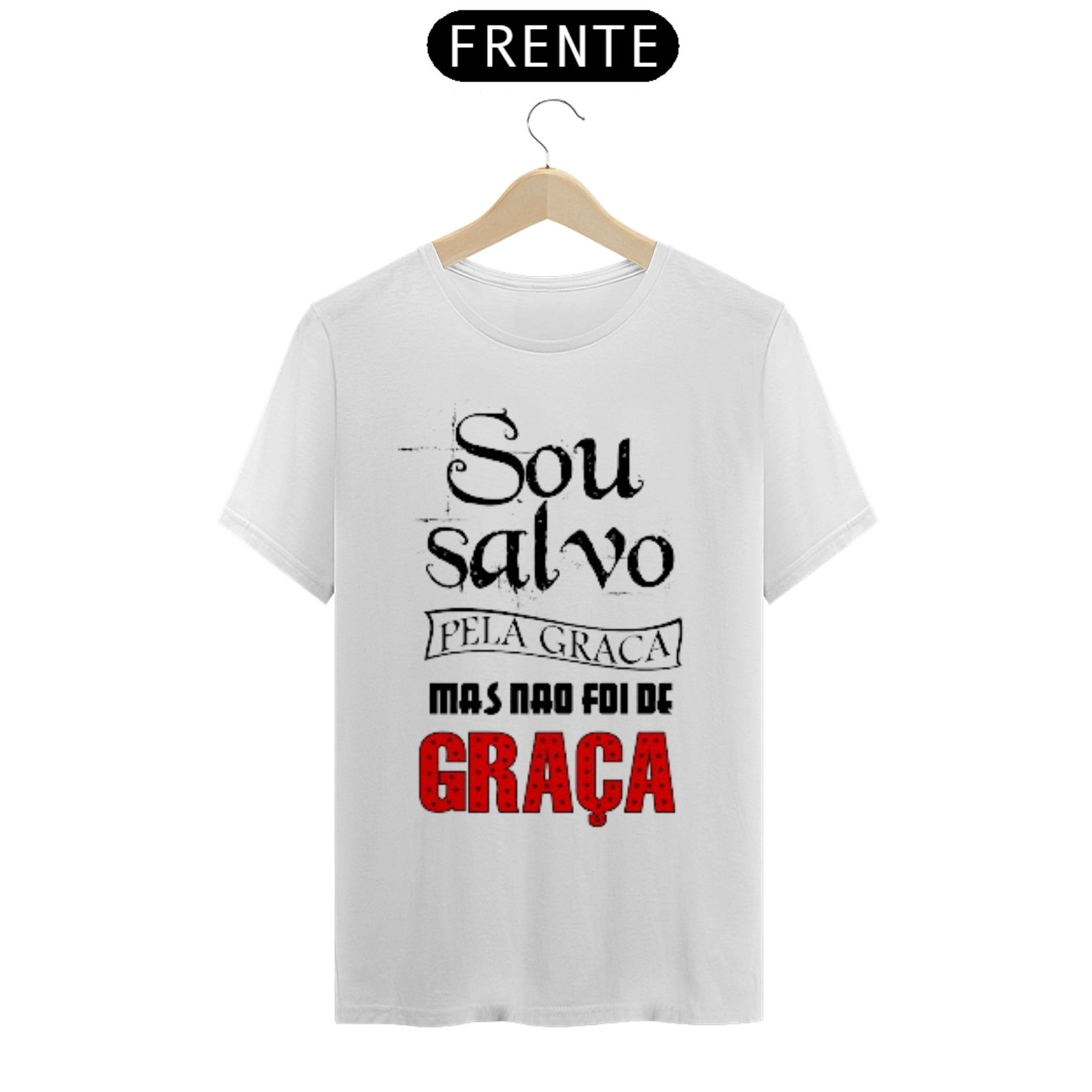 Nome do produto  Camisa gospel, ``Sou salvo`` modelo 1