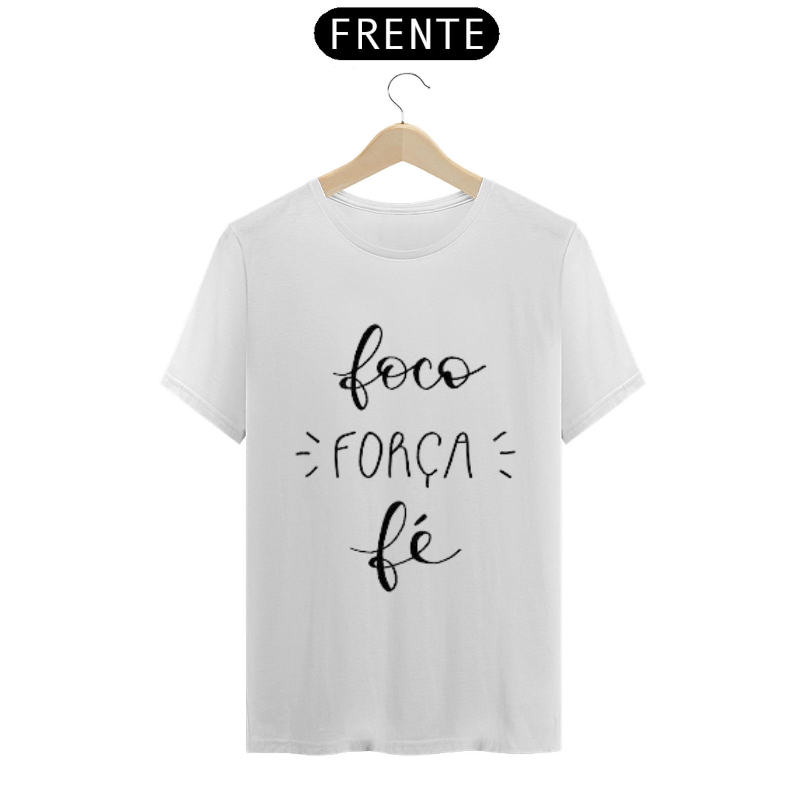 Nome do produto  Camisa gospel, ``Foco Força Fé´´ modelo 2