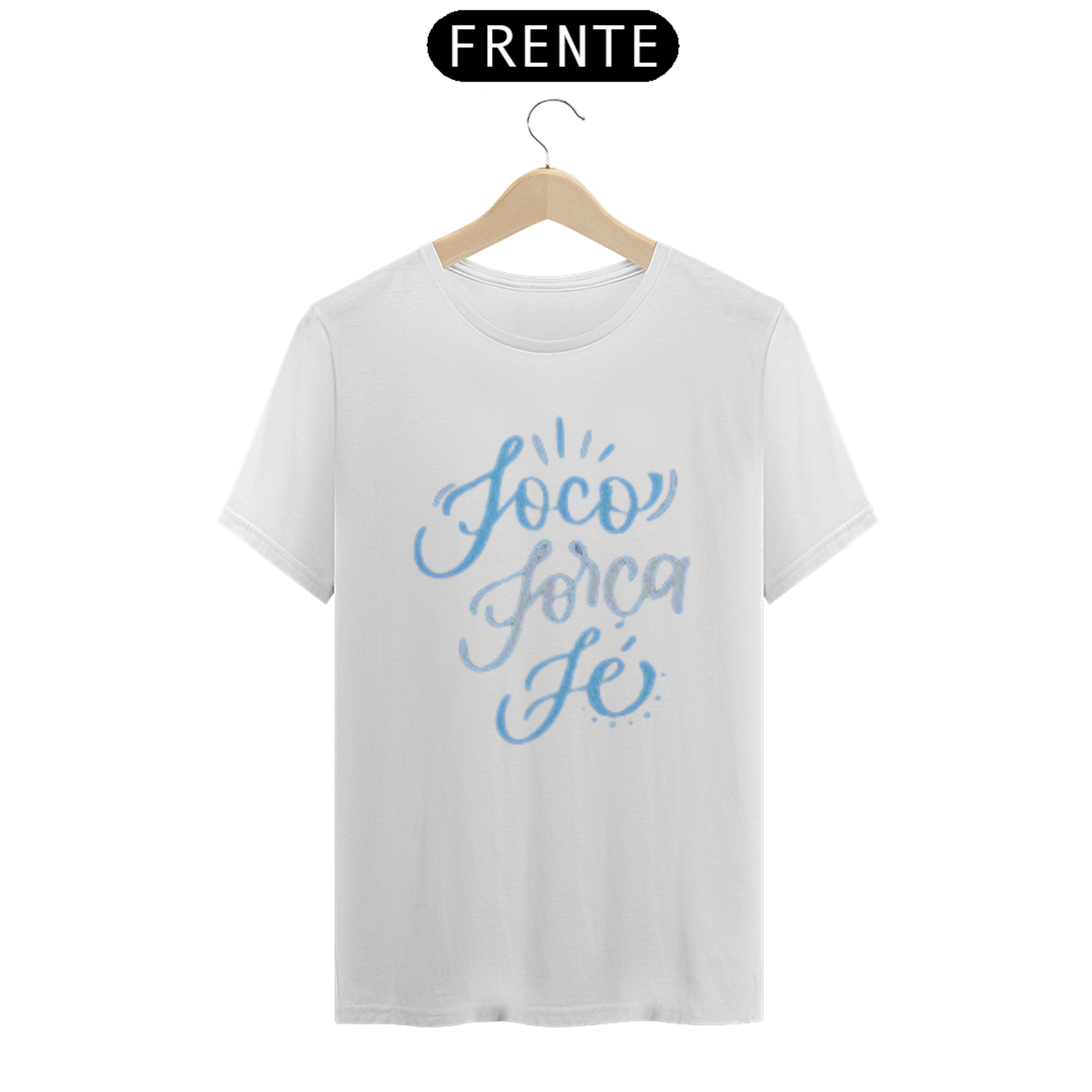 Nome do produto  Camisa gospel, ``Foco Força Fé´´ modelo 3